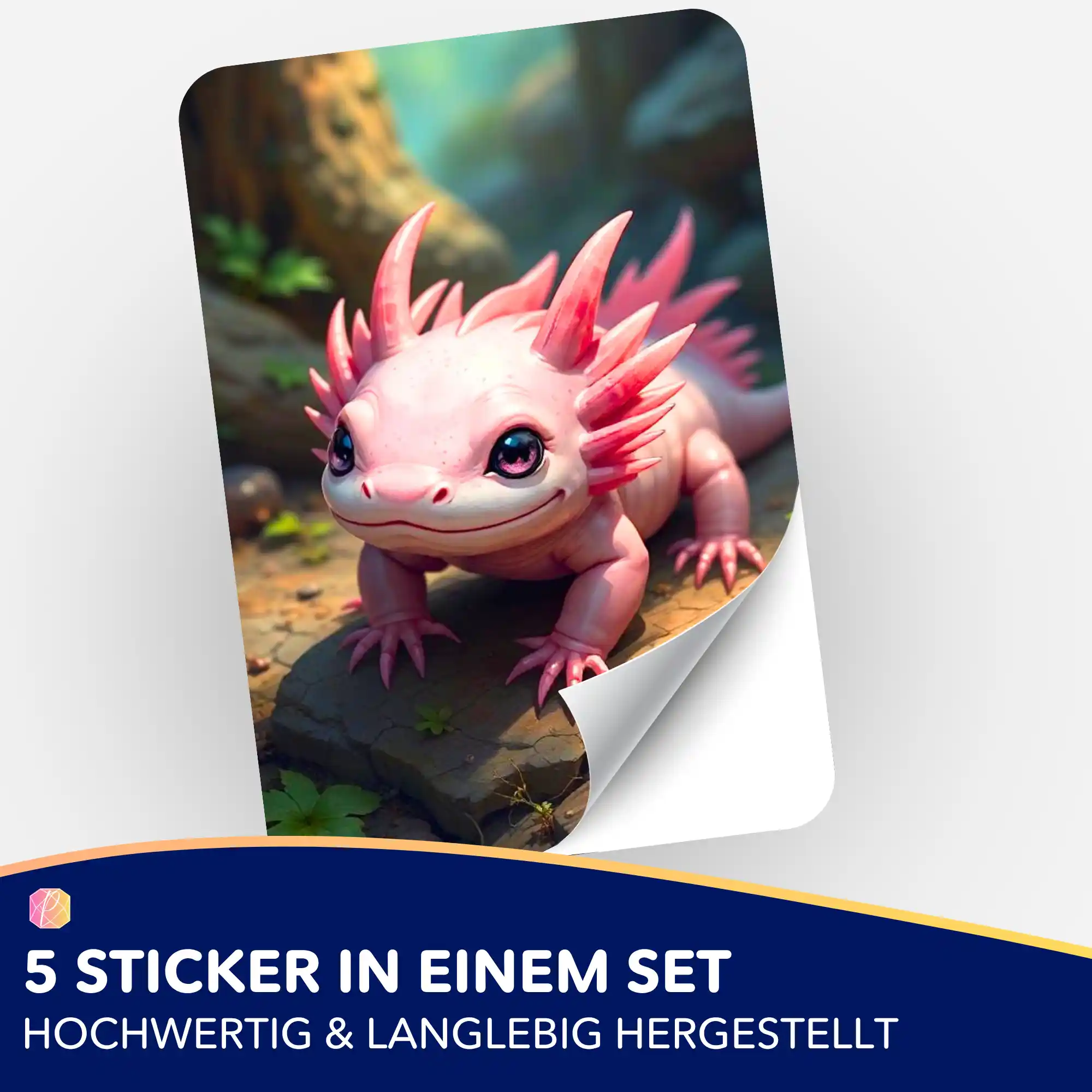 Aufkleber 5er-Set - Axoloti - Image 2