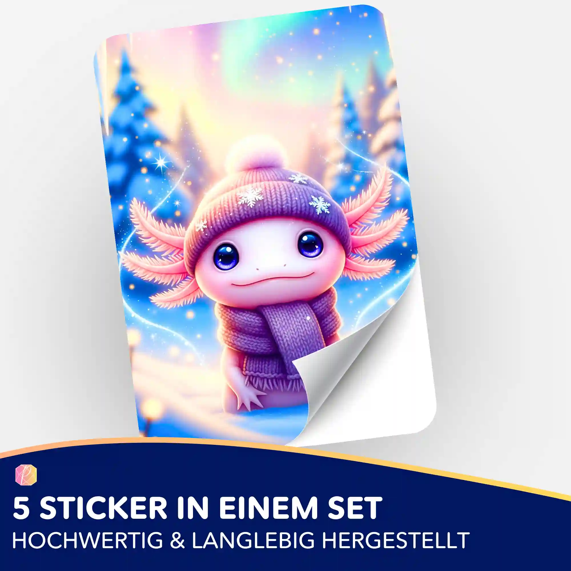 Aufkleber 5er-Set - Axolotl im Urlaub - Image 2