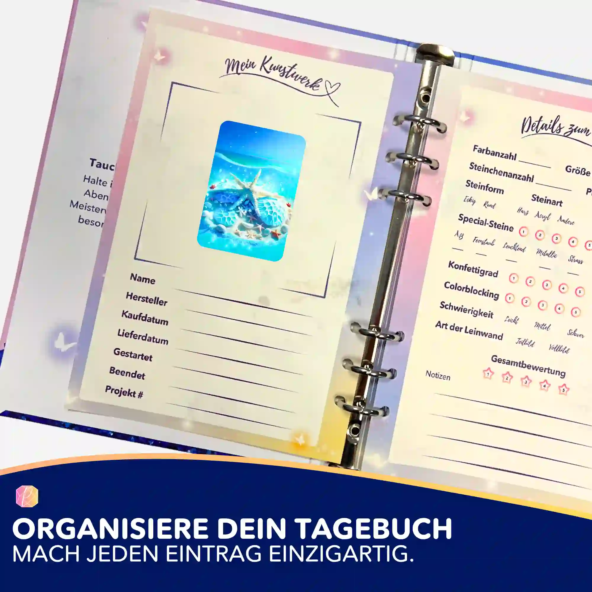 Aufkleber 5er-Set - Blaue Meeressymphonie - Image 3