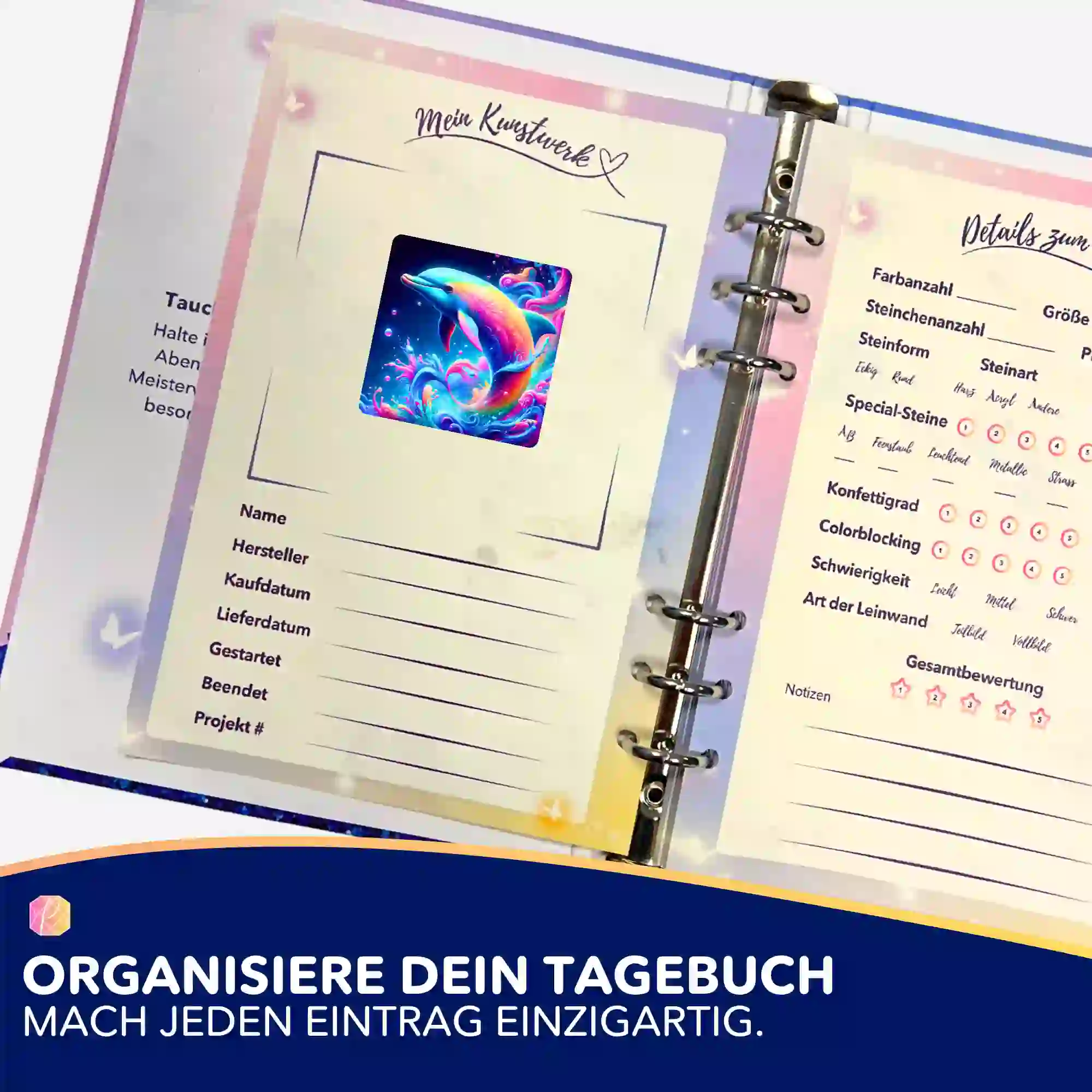 Aufkleber 5er-Set - Delfin im Farbenmeer - Image 3