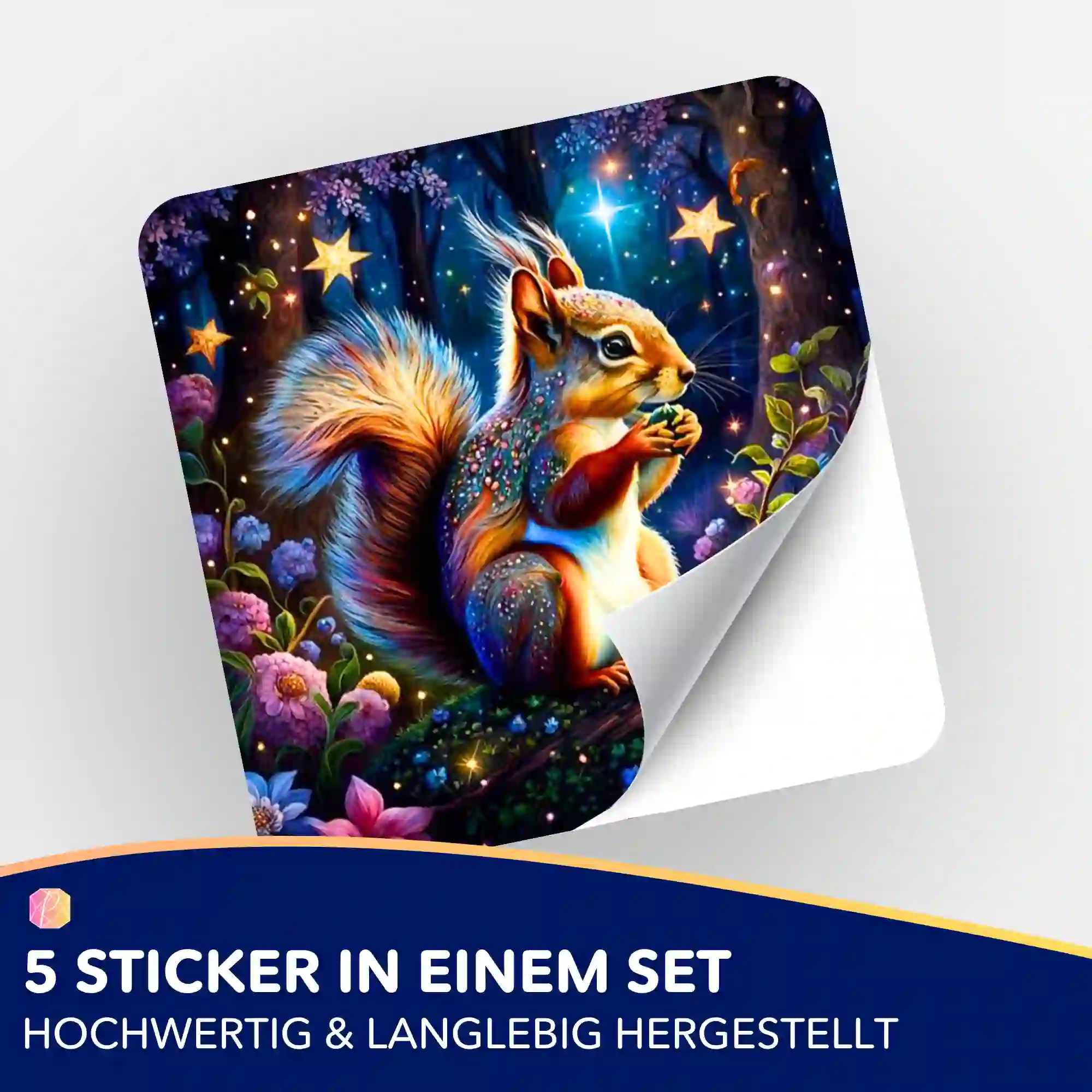 Aufkleber 5er-Set - Eichhörnchen im Zauberwald - Image 2