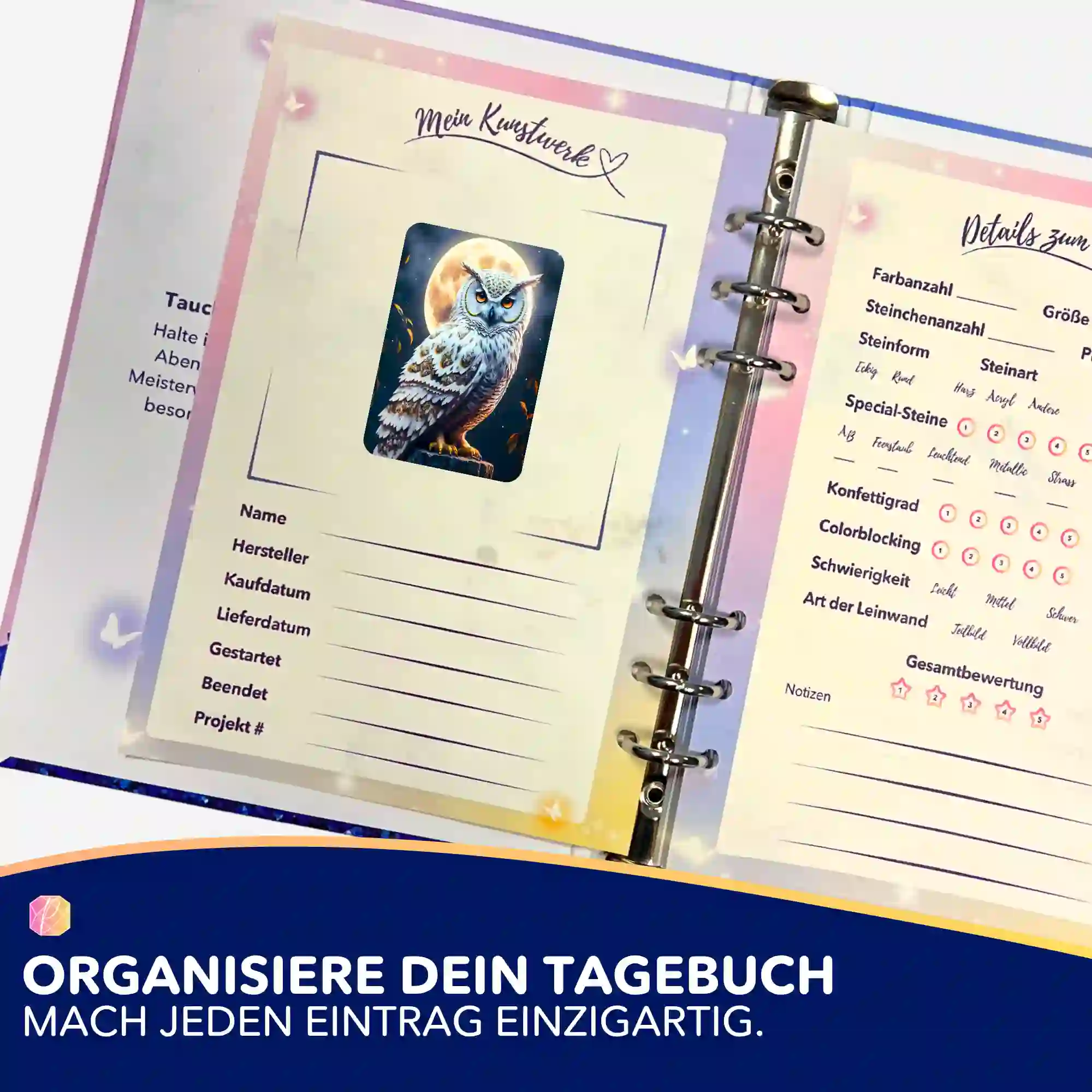 Aufkleber 5er-Set - Eule im Mondschein - Image 3