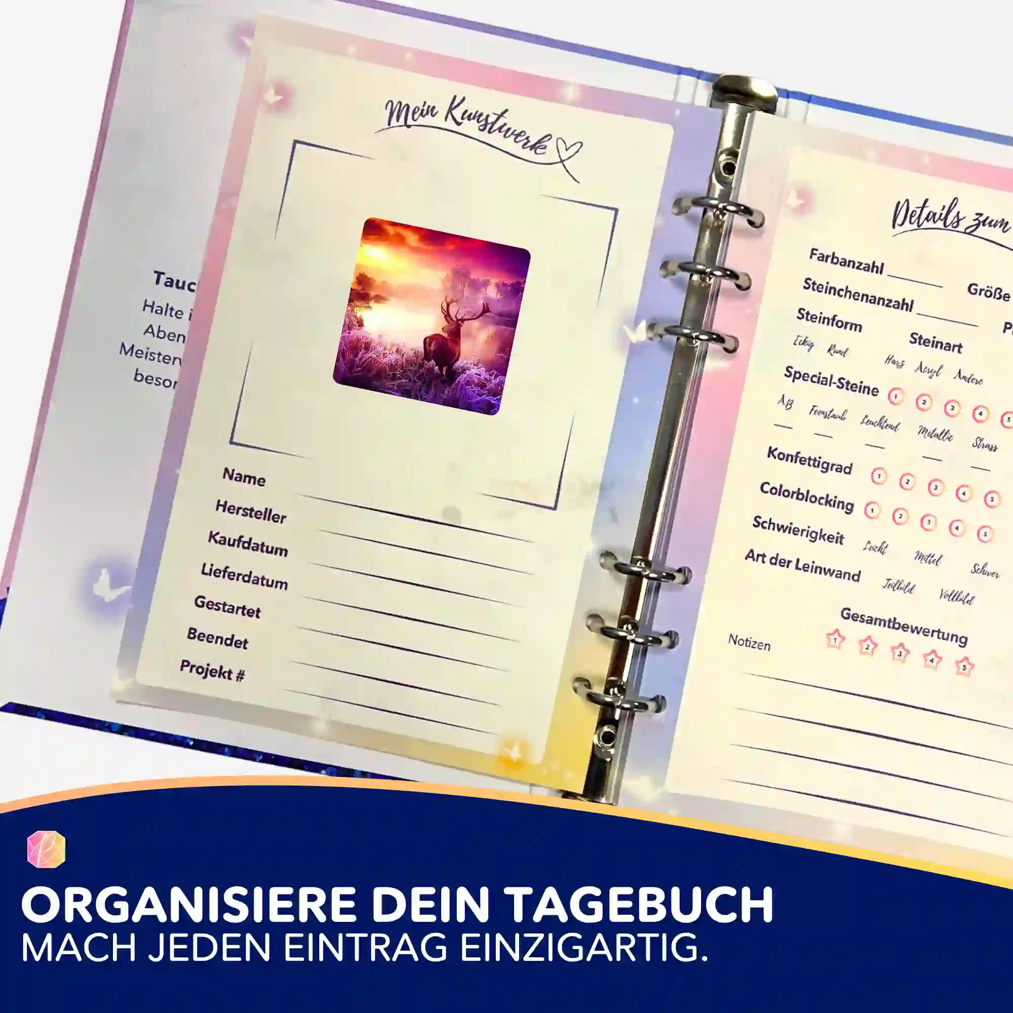 Aufkleber 5er-Set - Hirsch im Sonnenaufgang - Image 3