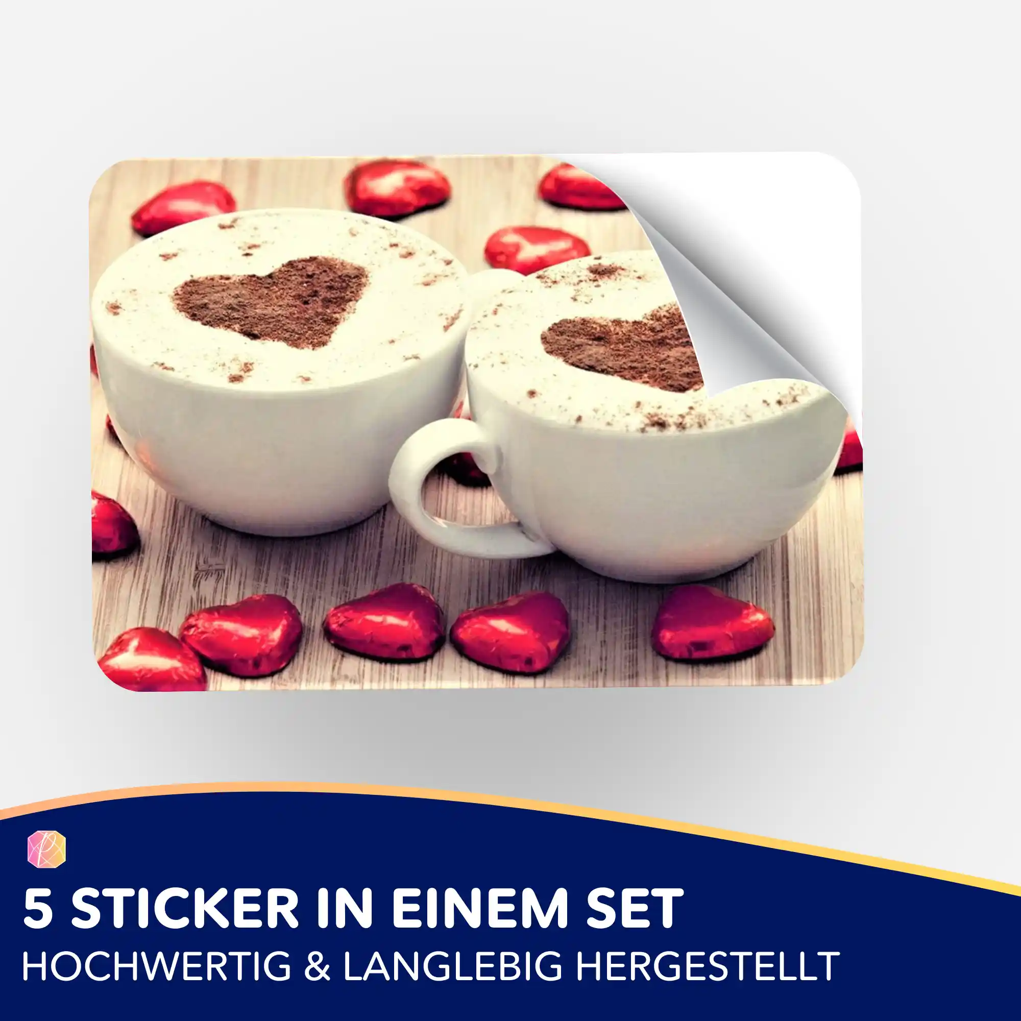 Aufkleber 5er-Set - Kaffeeliebe - Image 2