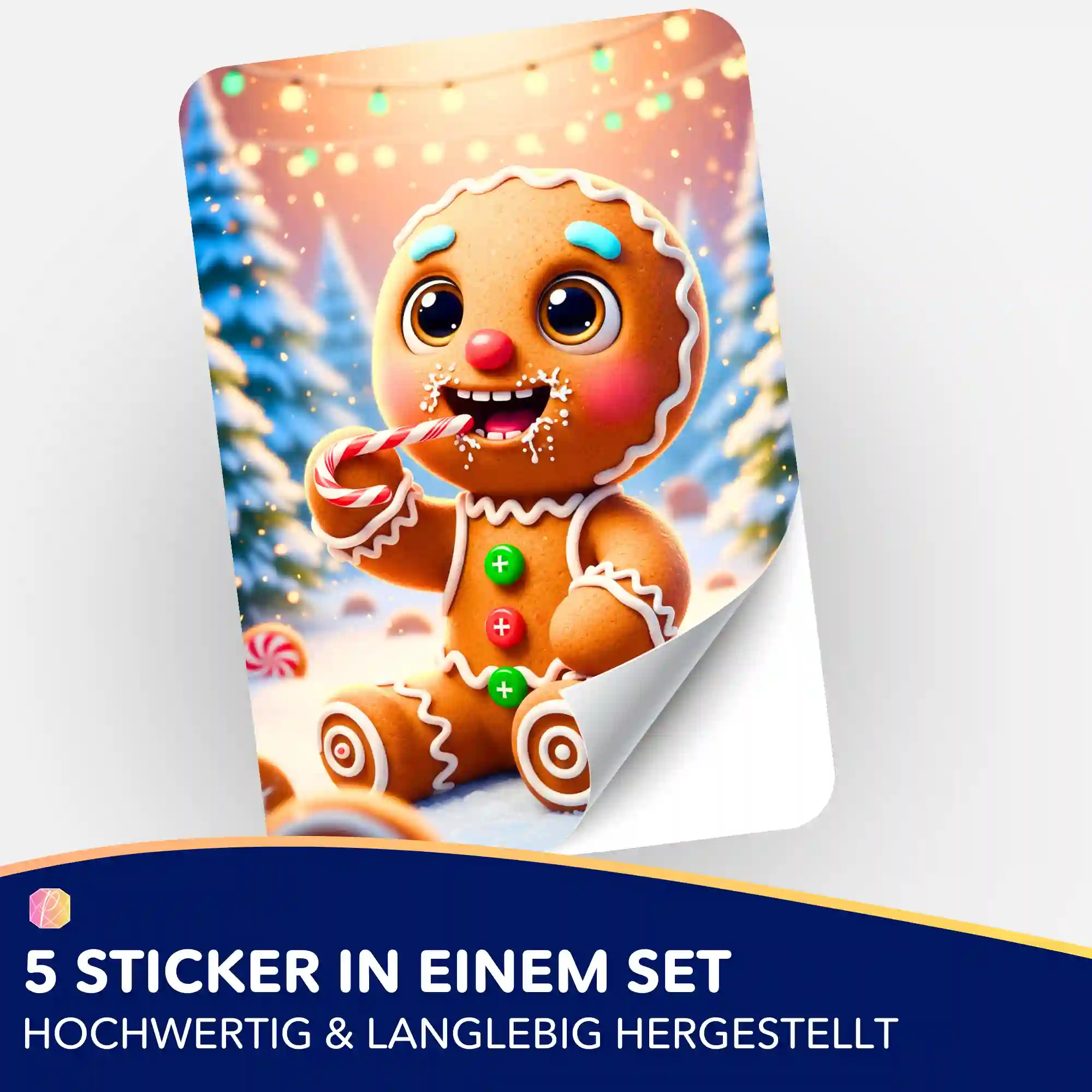 Aufkleber 5er-Set - Lebkuchenmann "Limited Edition" - Image 2