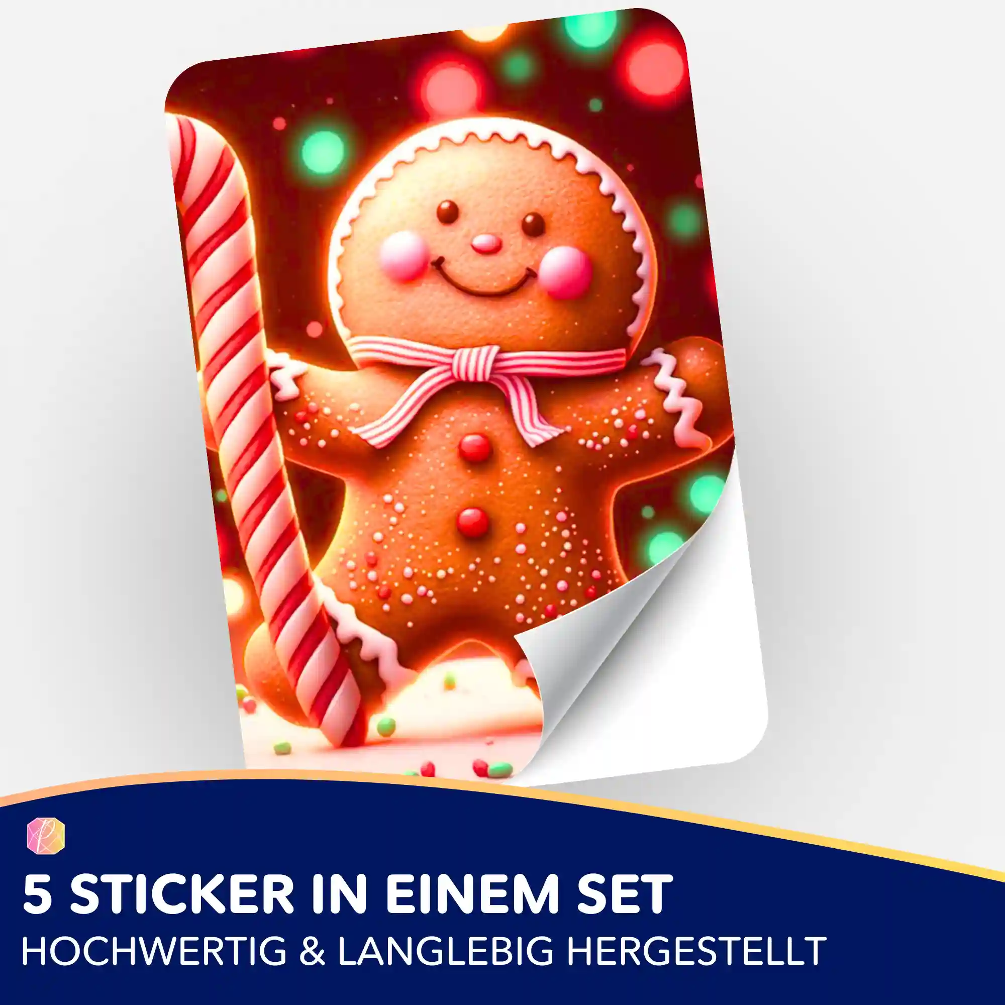 Aufkleber 5er-Set - Lebkuchenmännchen - Image 2