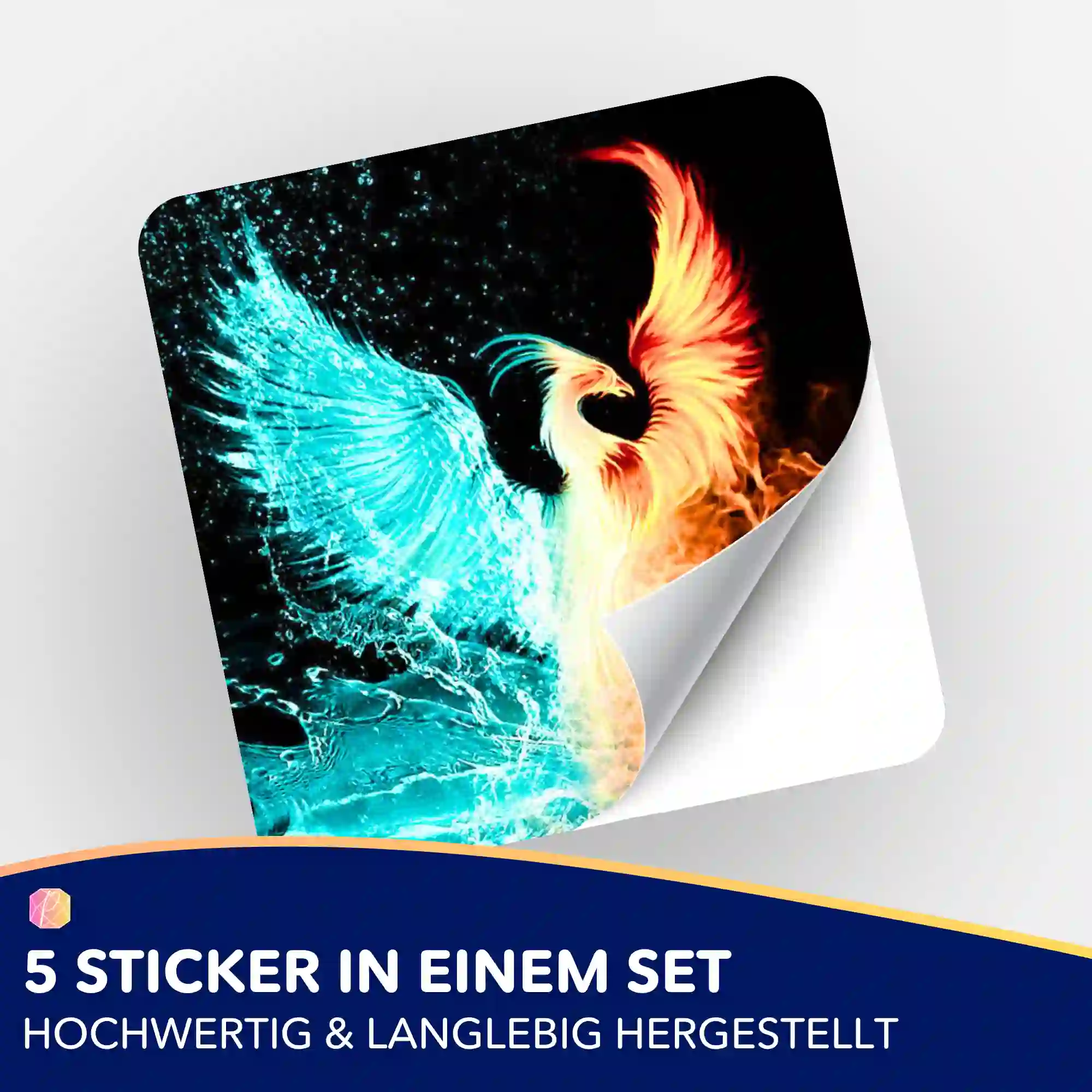 Aufkleber 5er-Set - Phönix der Elemente - Image 2