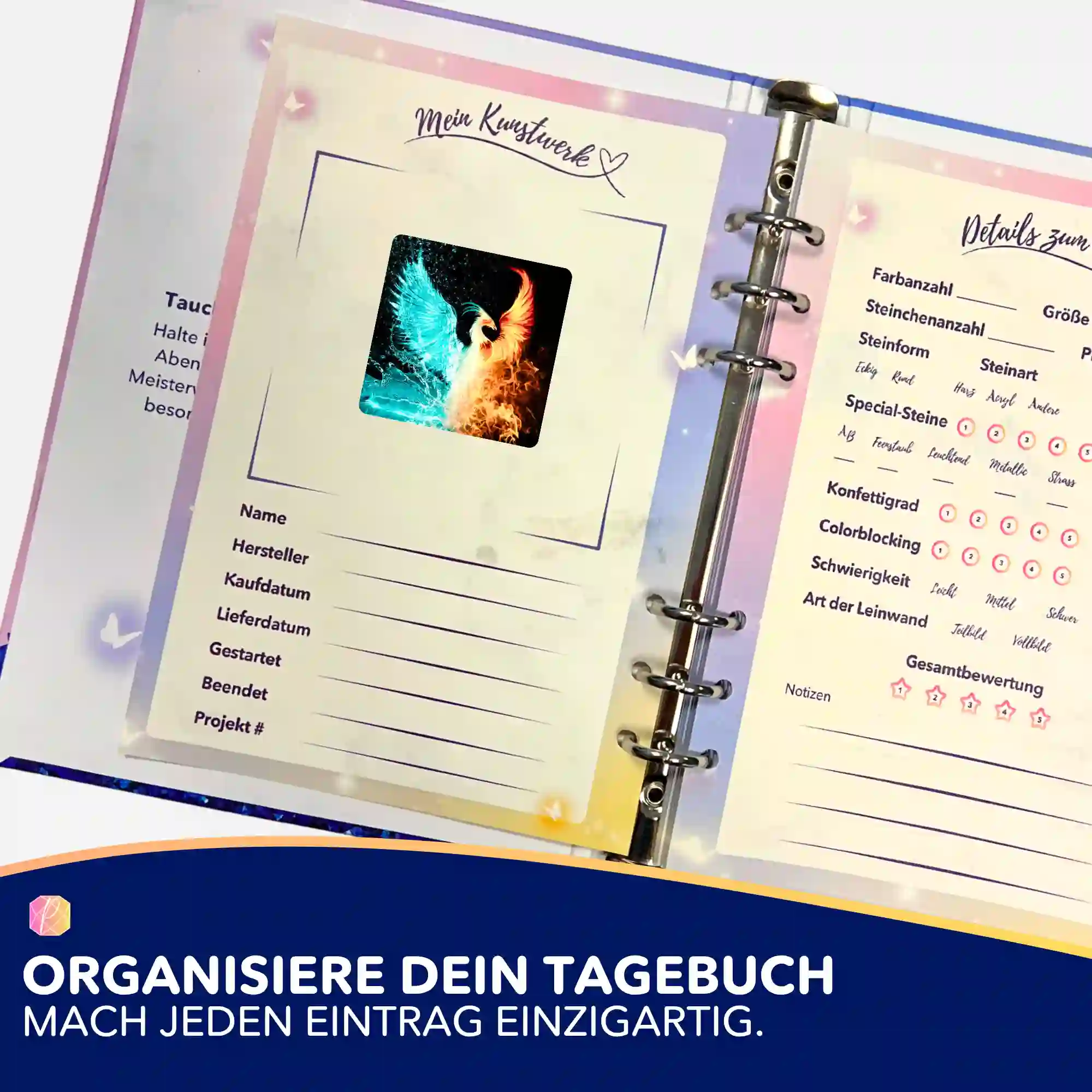 Aufkleber 5er-Set - Phönix der Elemente - Image 3