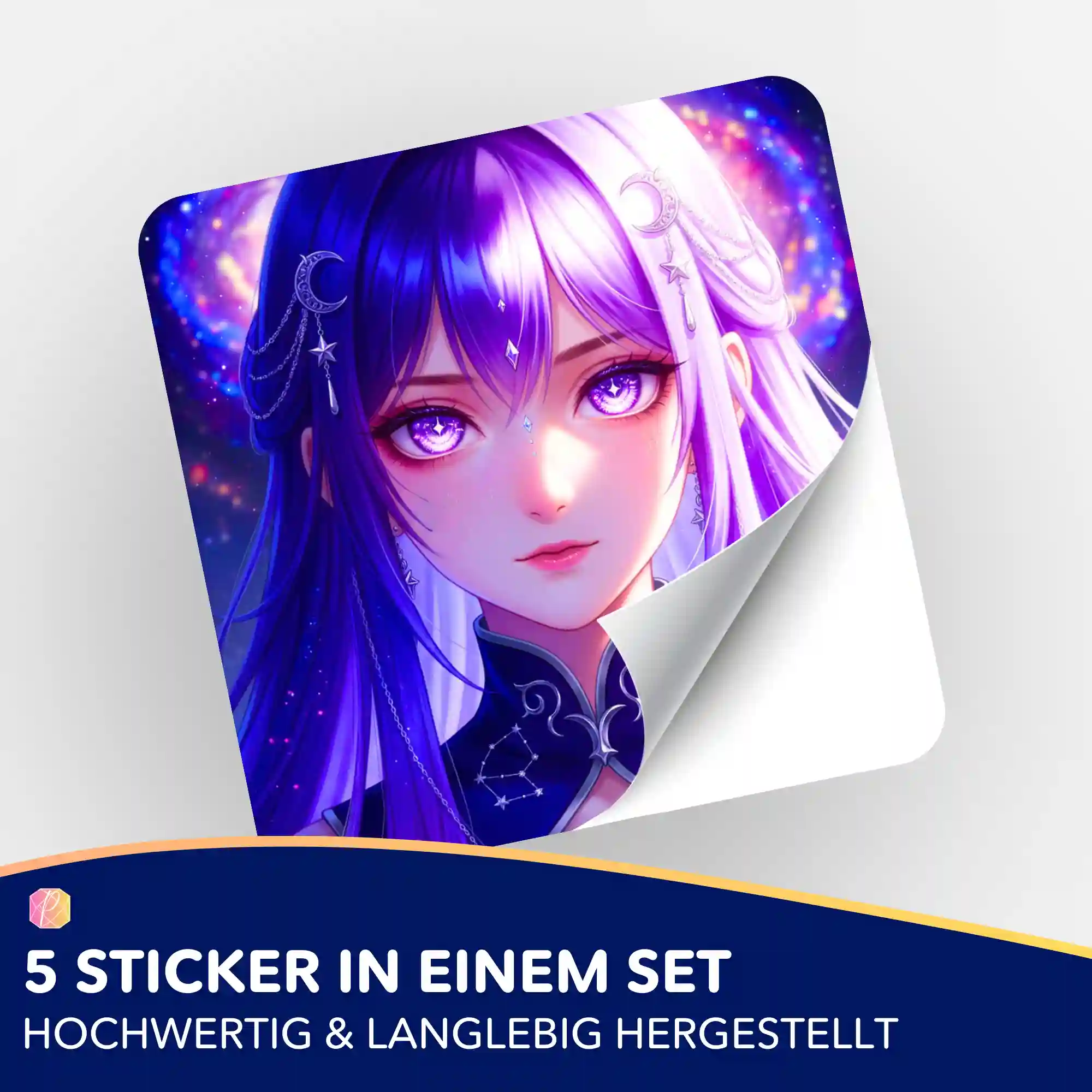 Aufkleber 5er-Set - Purple Moon Star - Image 2