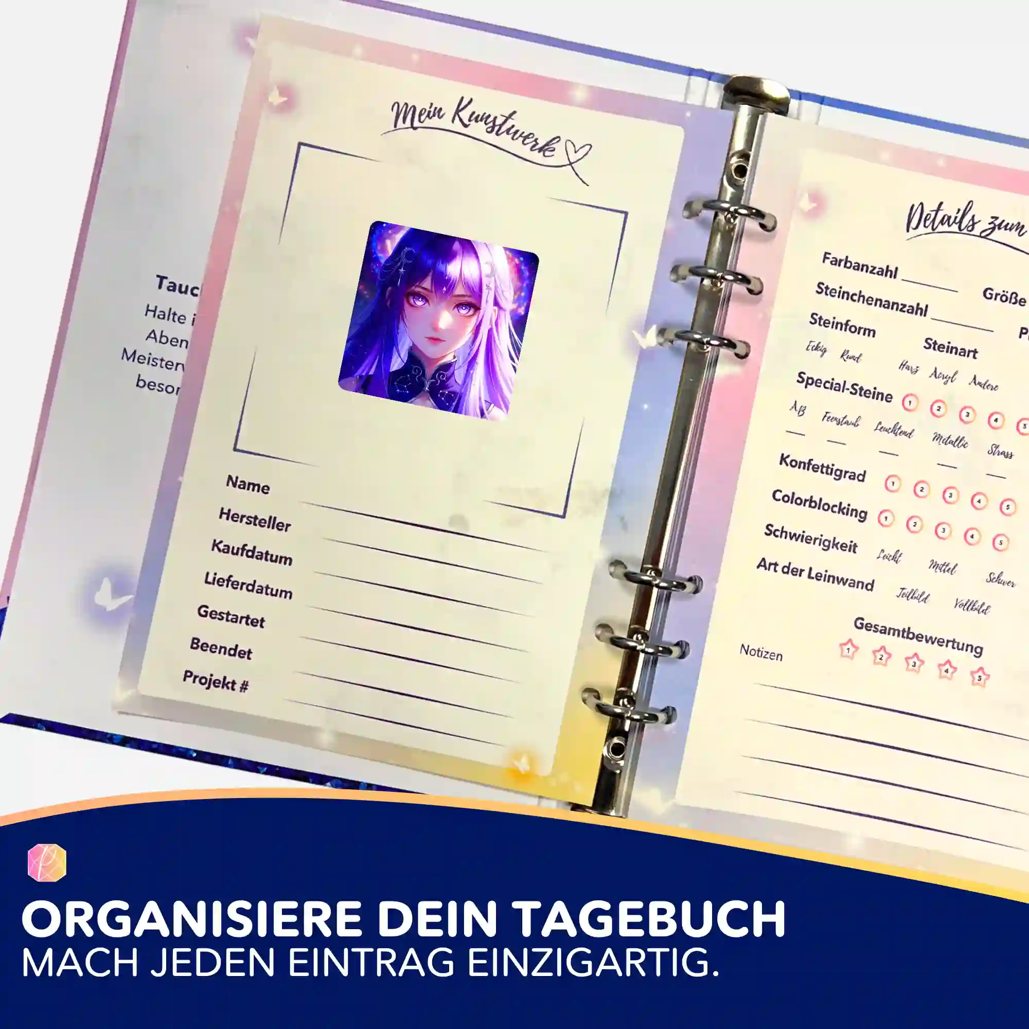 Aufkleber 5er-Set - Purple Moon Star - Image 3