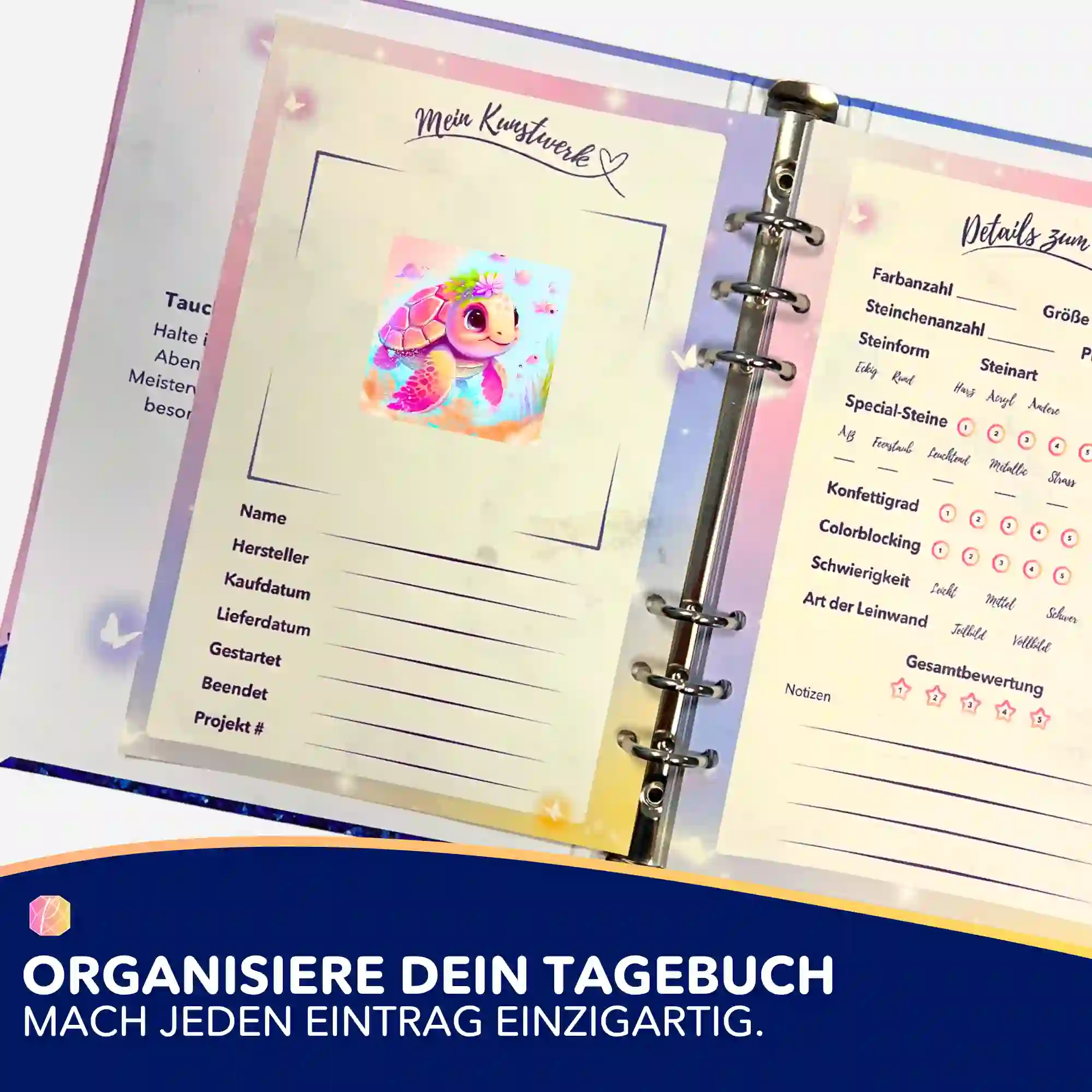 Aufkleber 5er-Set - Schildkrötenmädchen Trudi - Image 3