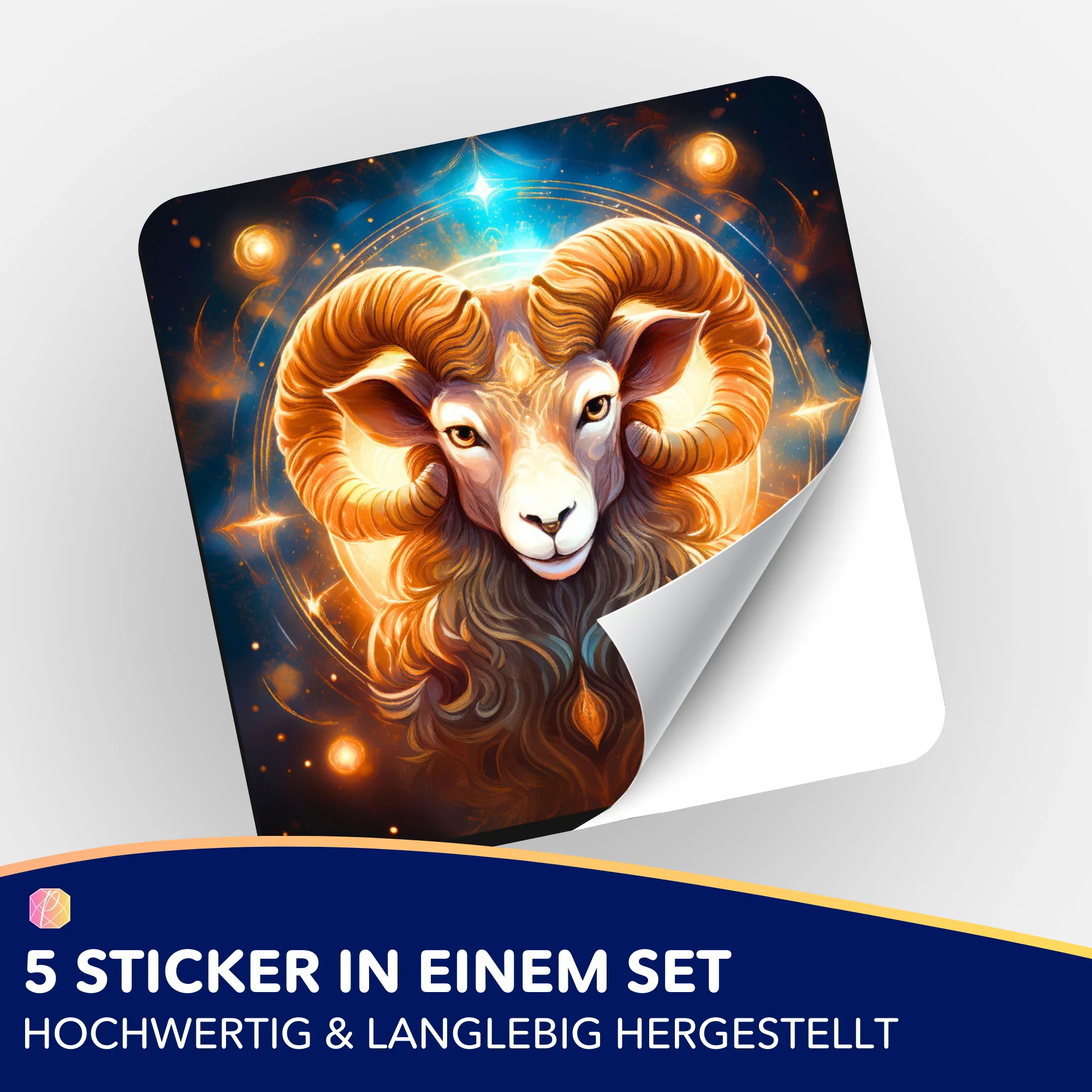Aufkleber 5er-Set - Sternzeichen Widder "Limited Edition" - Image 2