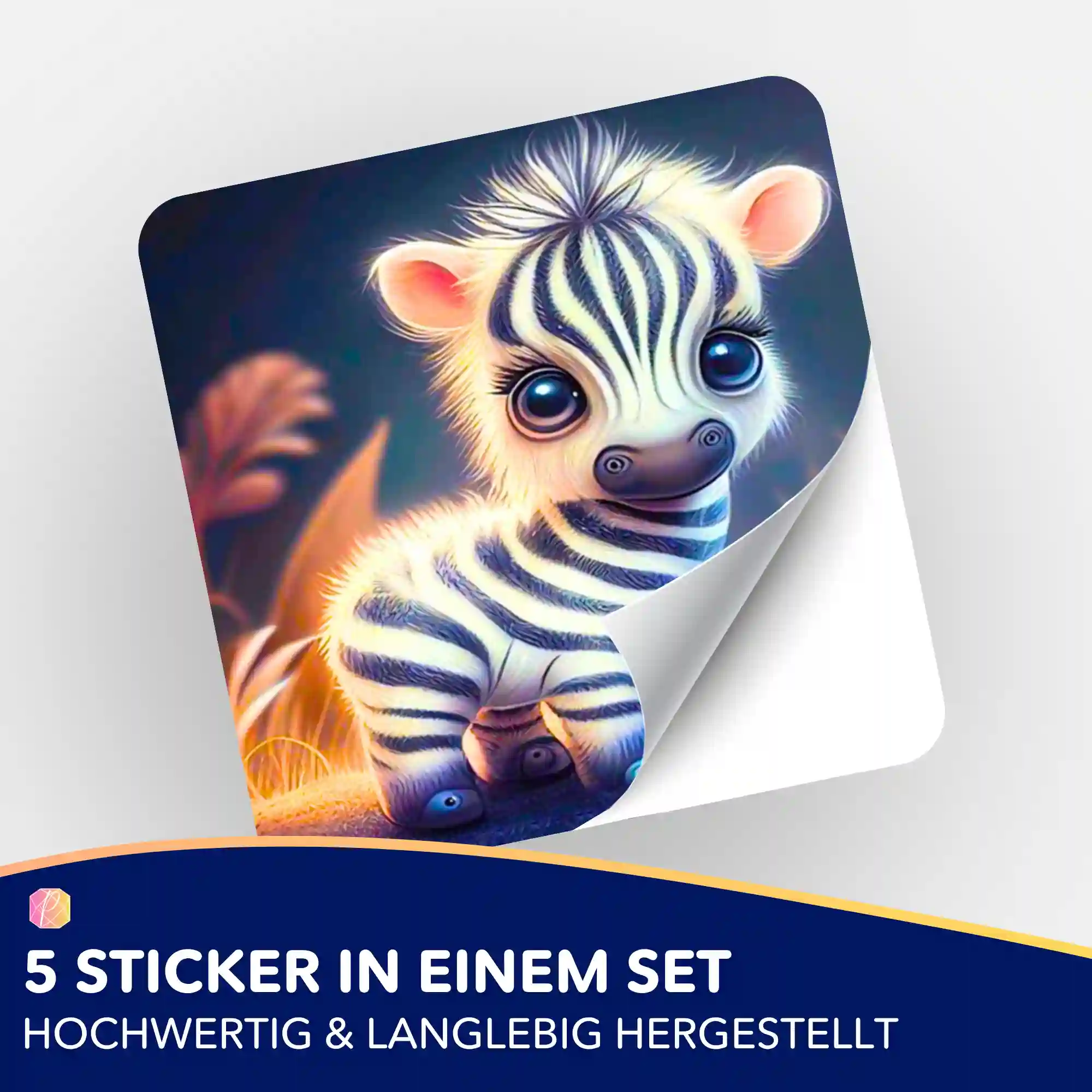 Aufkleber 5er-Set - Süsses Zebrababy - Image 2