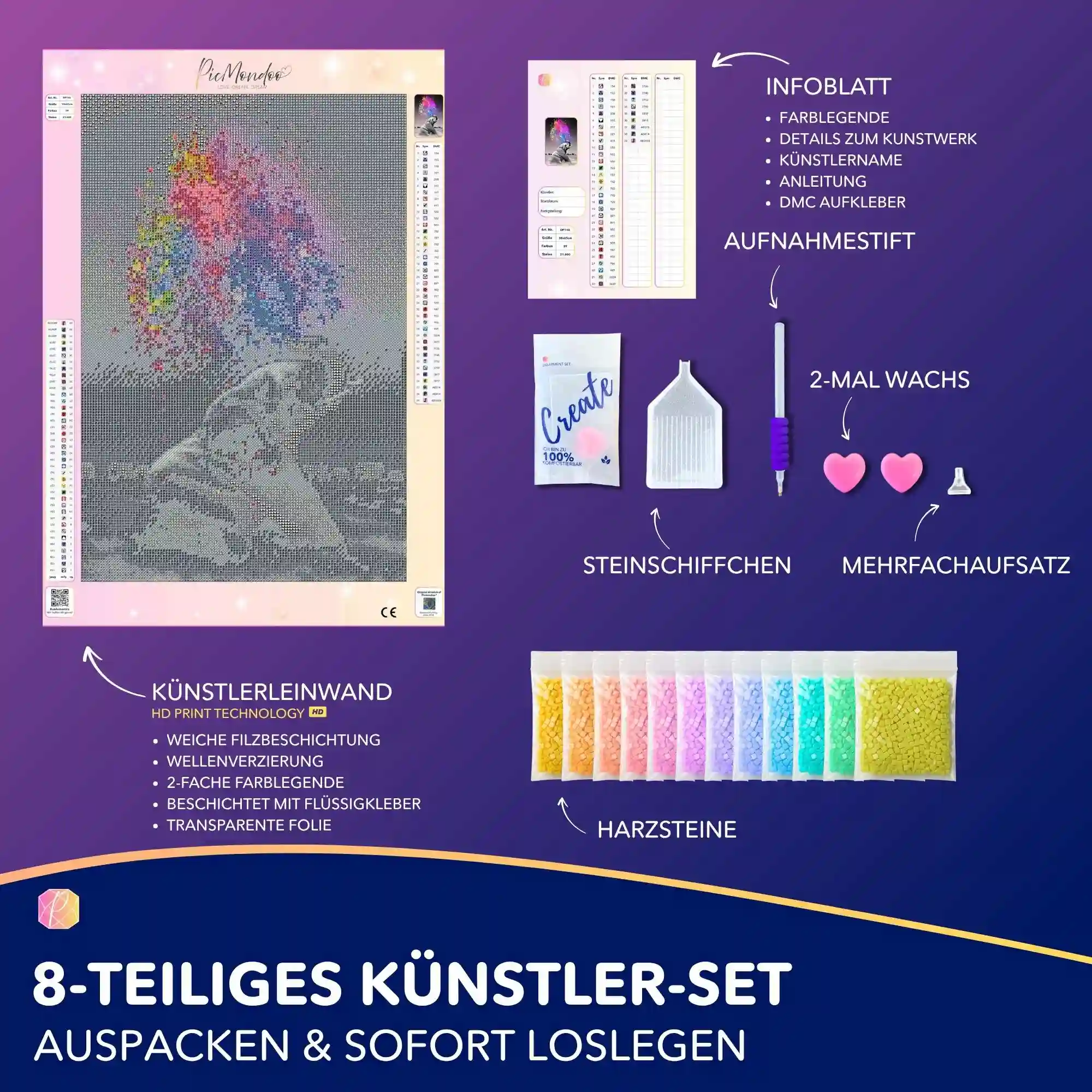 Diamond Painting - Elefant "Farbenspiel" - Image 3