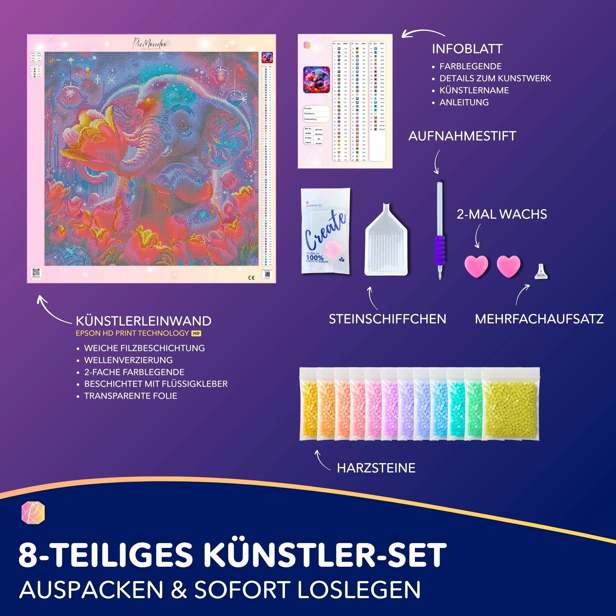 Diamond Painting - Elefantenmädchen - Image 4
