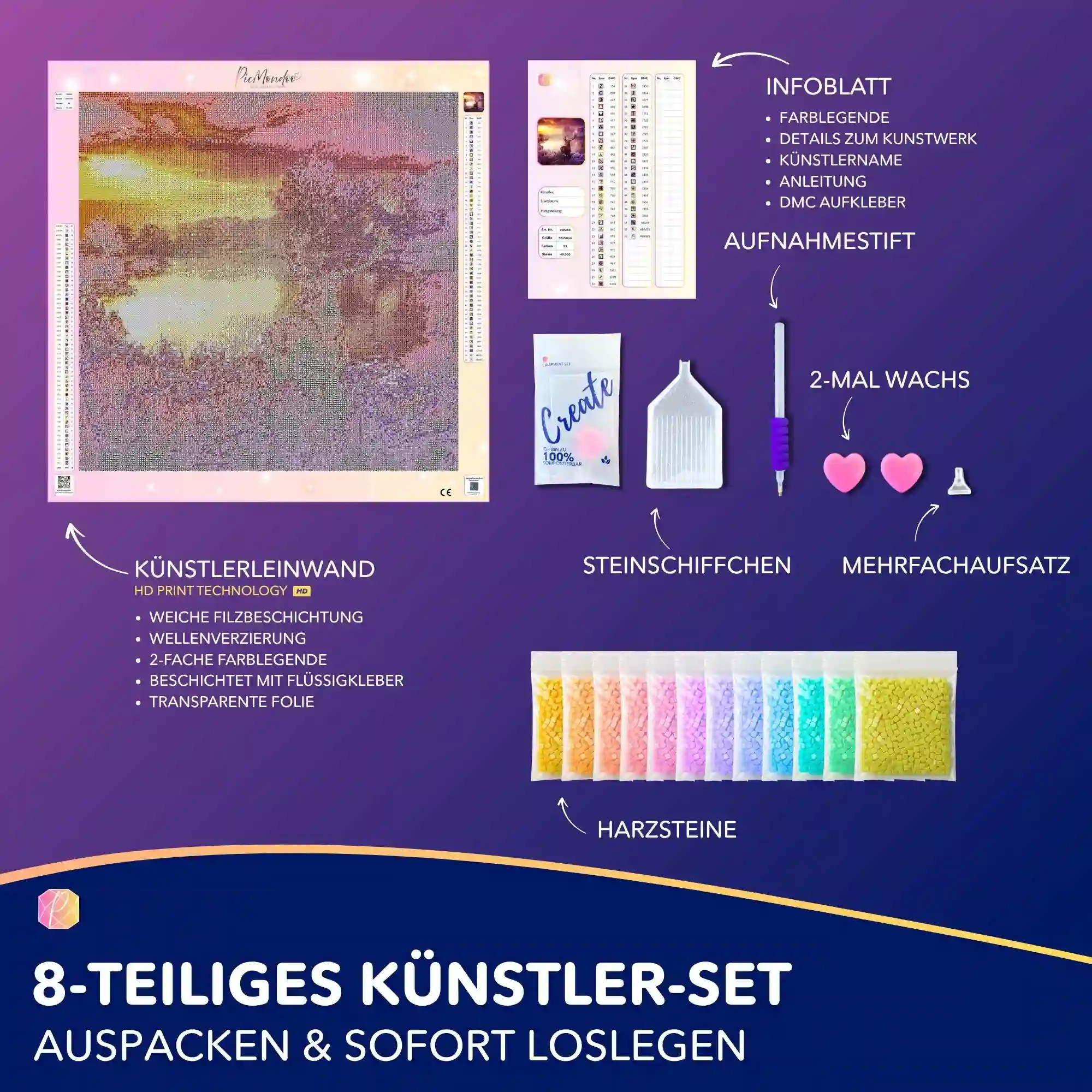 Diamond Painting - Hirsch im Sonnenaufgang - Image 3