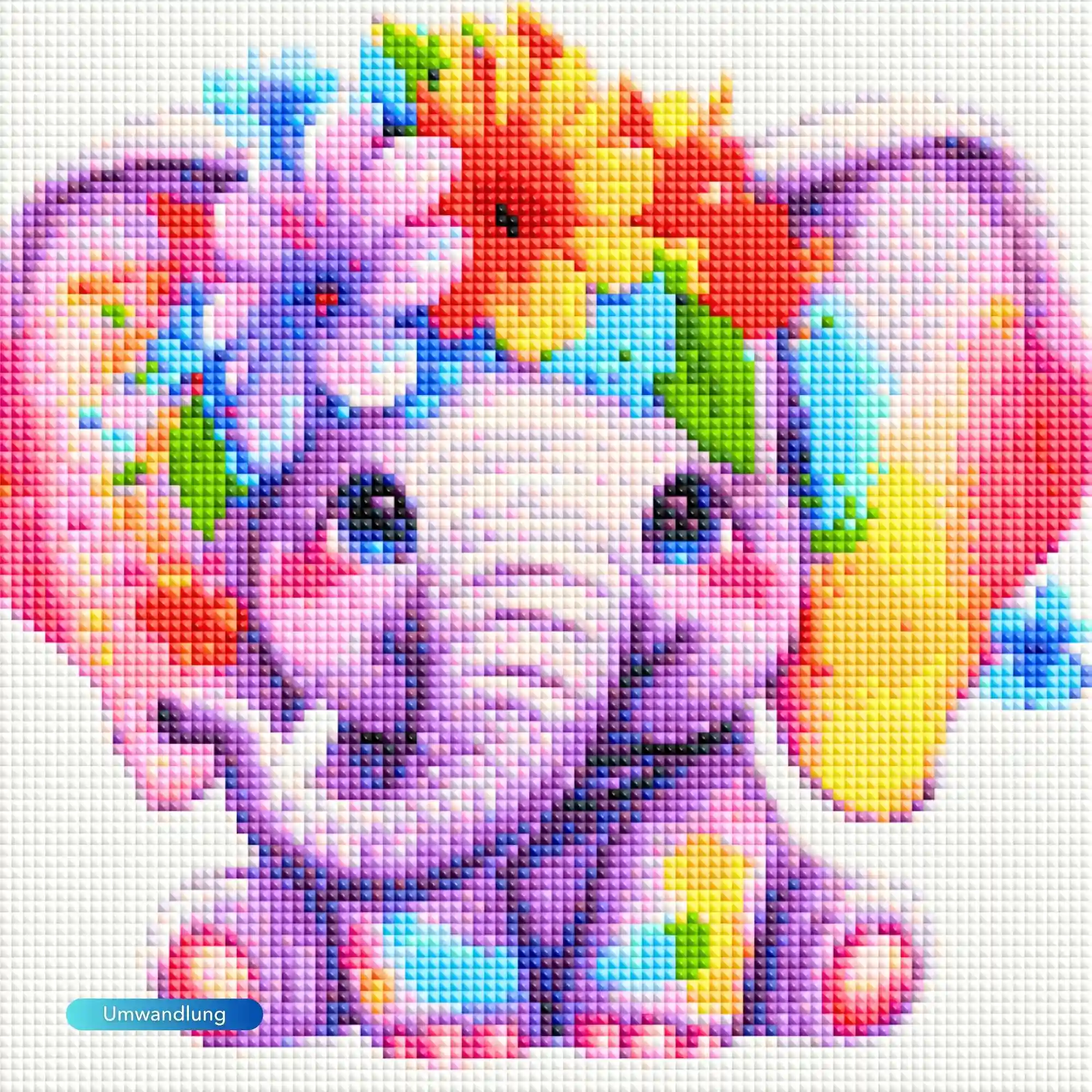 Diamond Painting Kids - Der kleine Blumenelefant - Image 2
