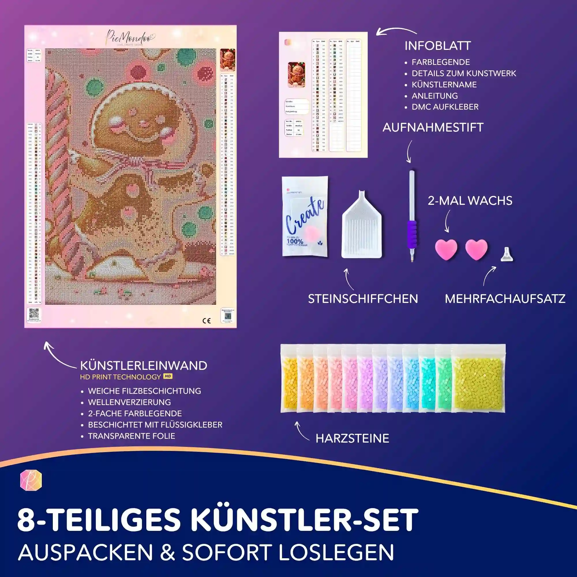 Diamond Painting - Lebkuchenmännchen - Image 3