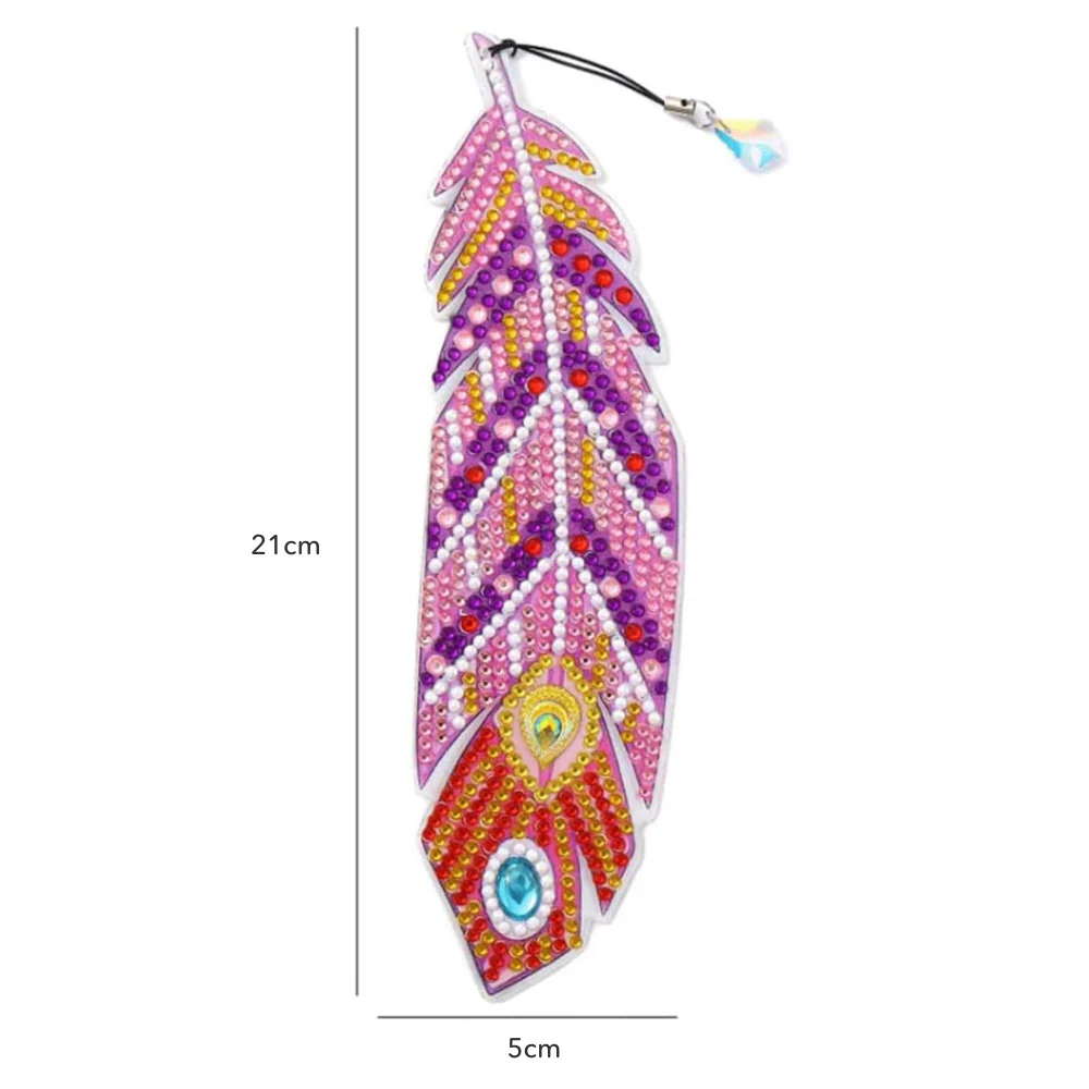 Diamond Painting Lesezeichen "Bunte Federn" 2er Set - Image 5
