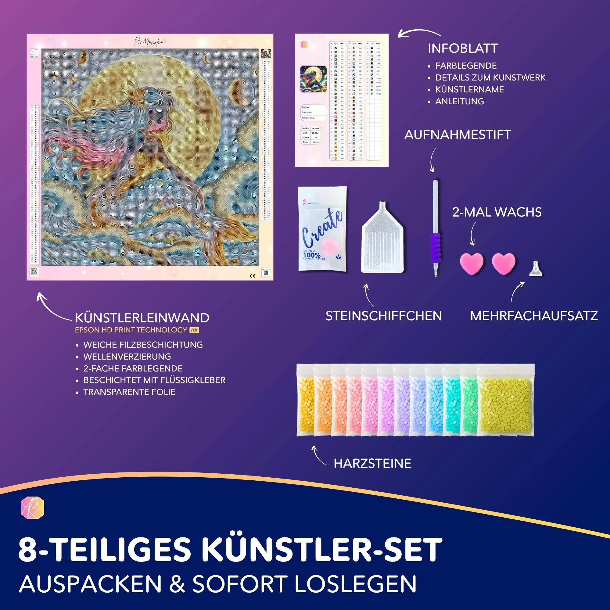Diamond Painting - Meerjungfrau im Sternenhimmel - Image 3