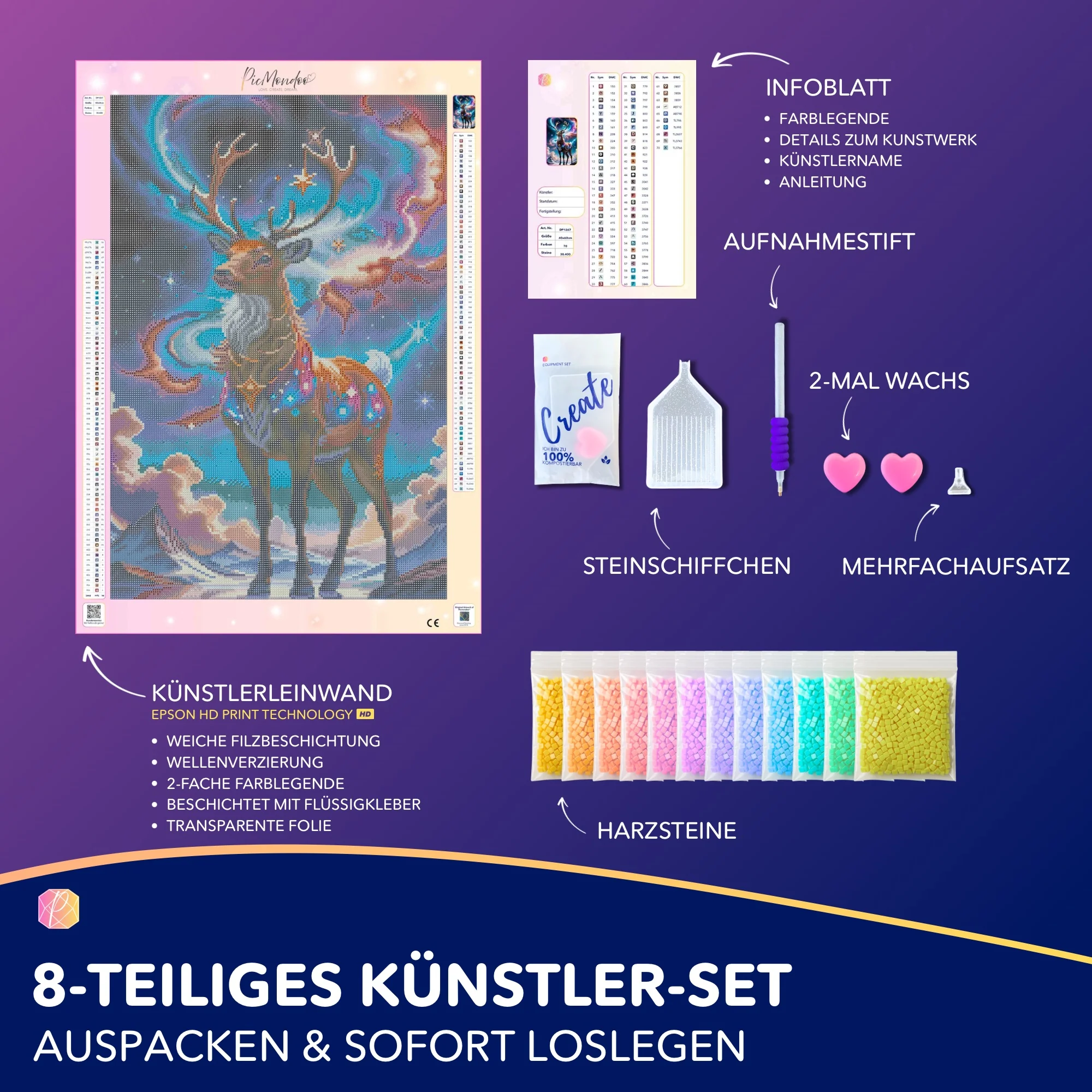 Diamond Painting - Rentier im Abendzauber - Image 4