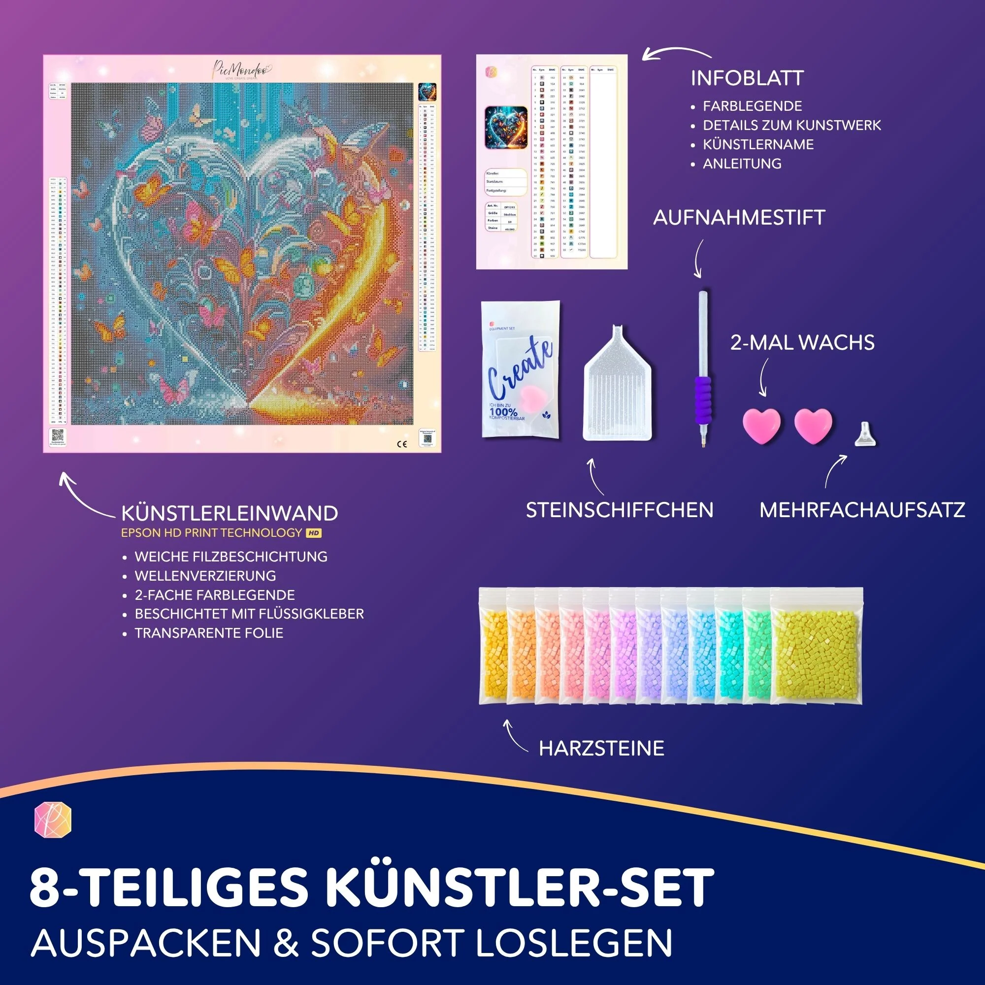 Diamond Painting - Schmetterlingsherz - Image 4