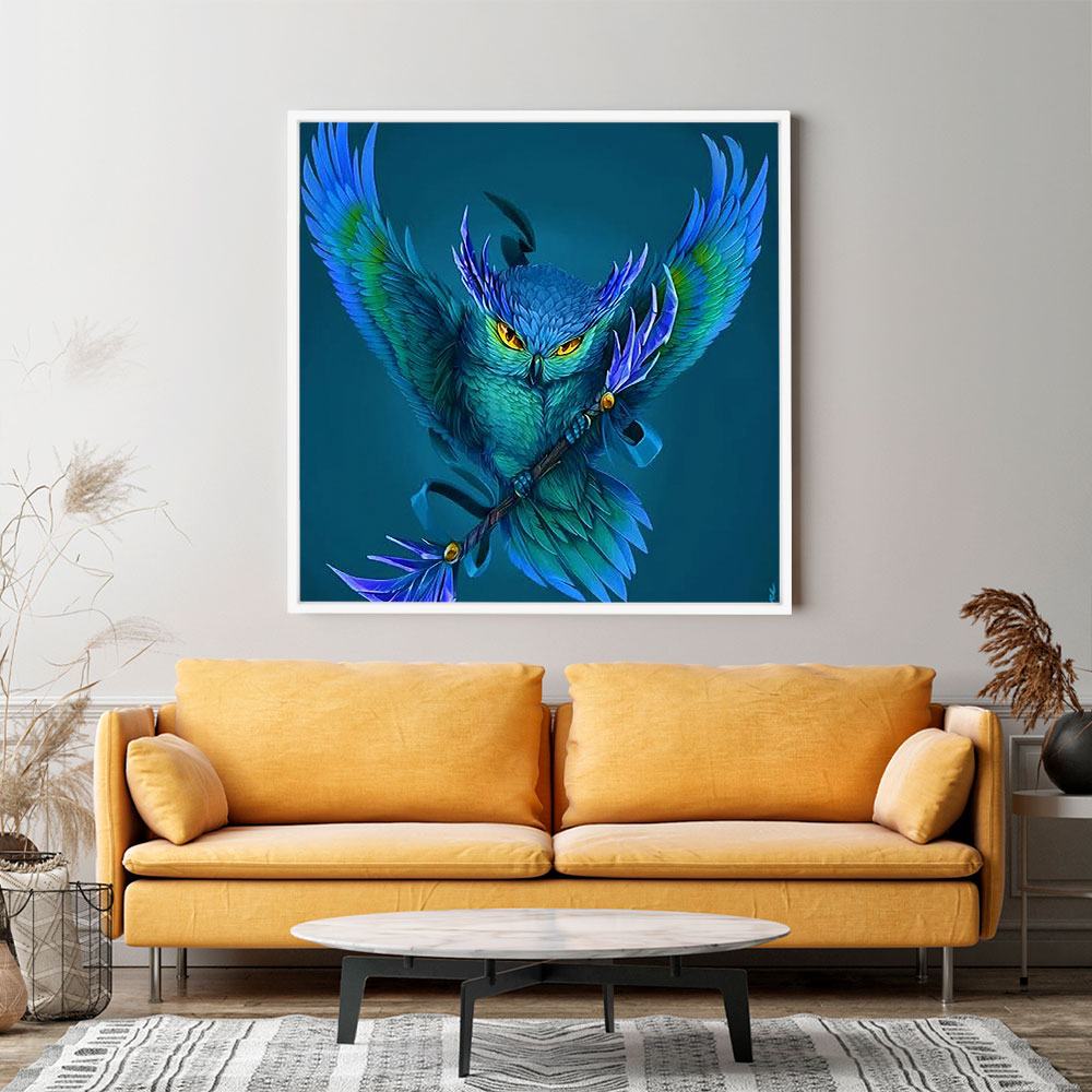 Diamond Painting Strass Special - XL Blue Owl - Image 3