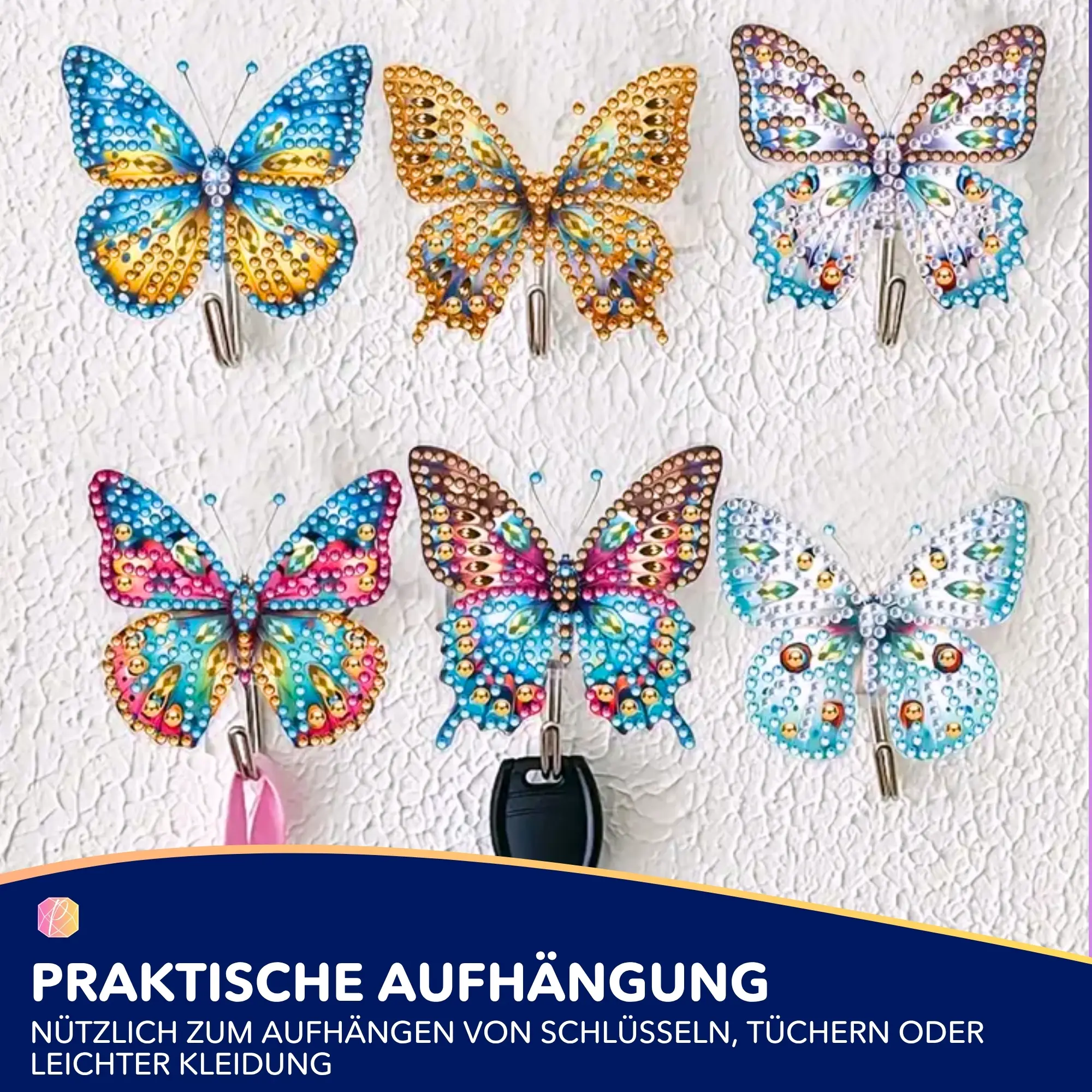 Diamond Painting Wandhaken Schmetterlinge - Image 2