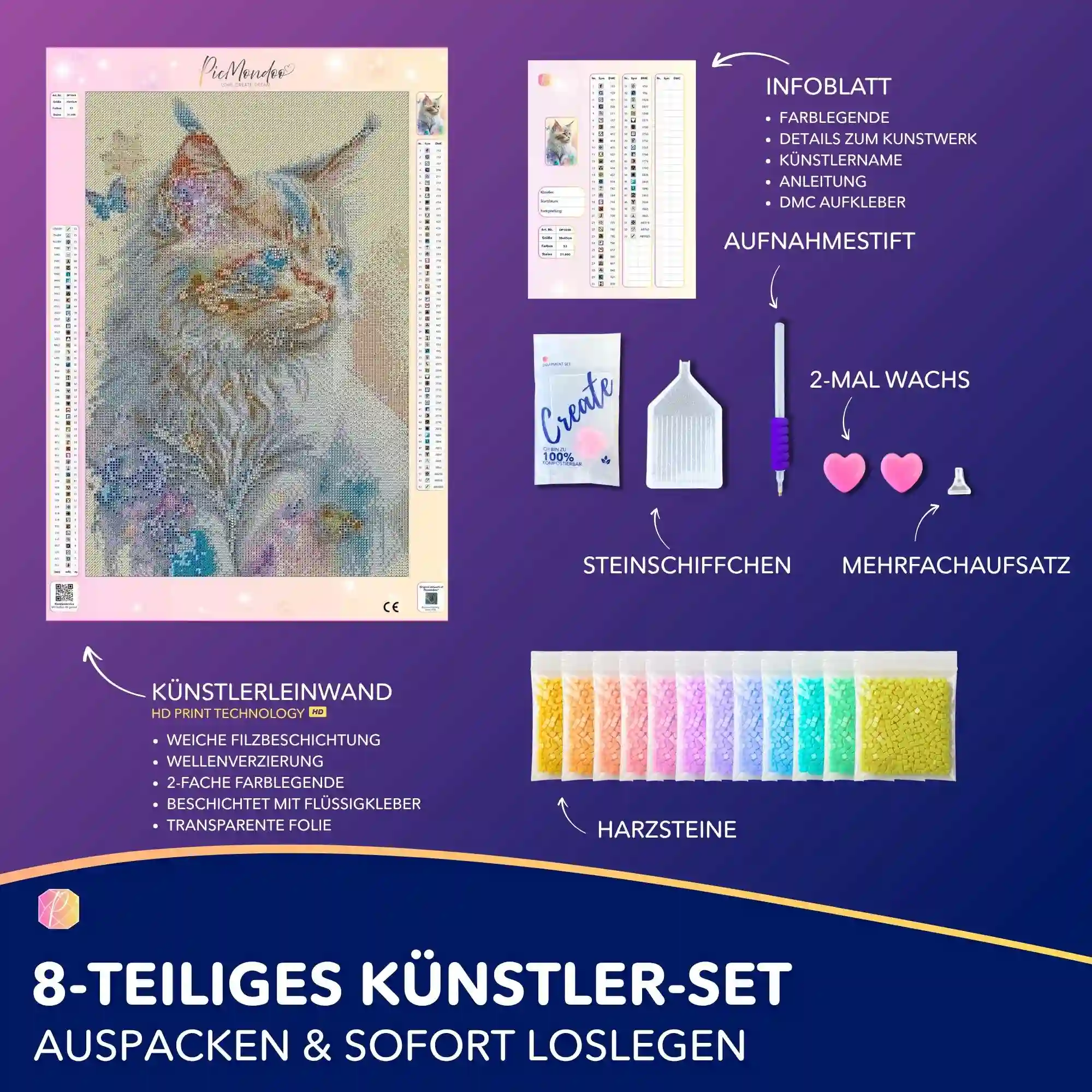 Diamond Painting - Zartes Kätzchen - Image 3