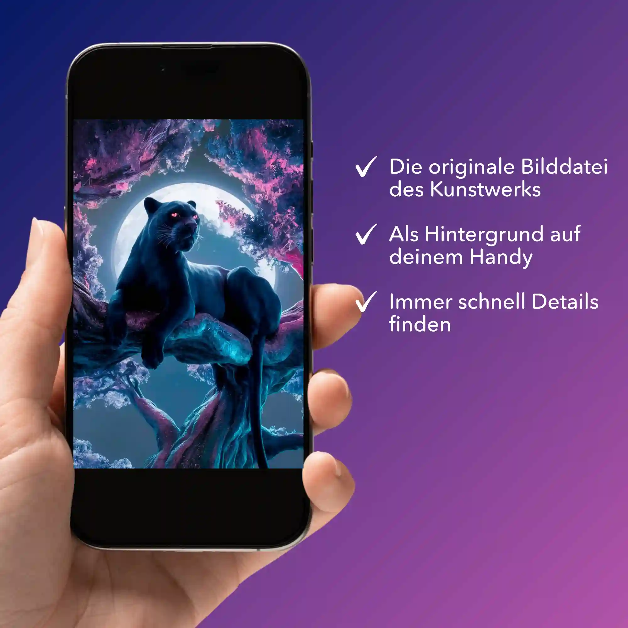 Digitale Bildmappe - Black Panther Kirschblütentraum - Image 2