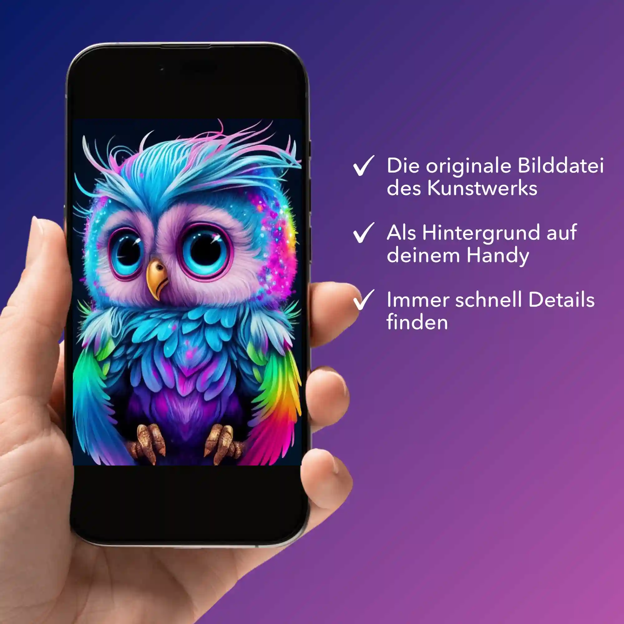 Digitale Bildmappe - Kleine bunte Eule im Rausch der Farben - Image 2