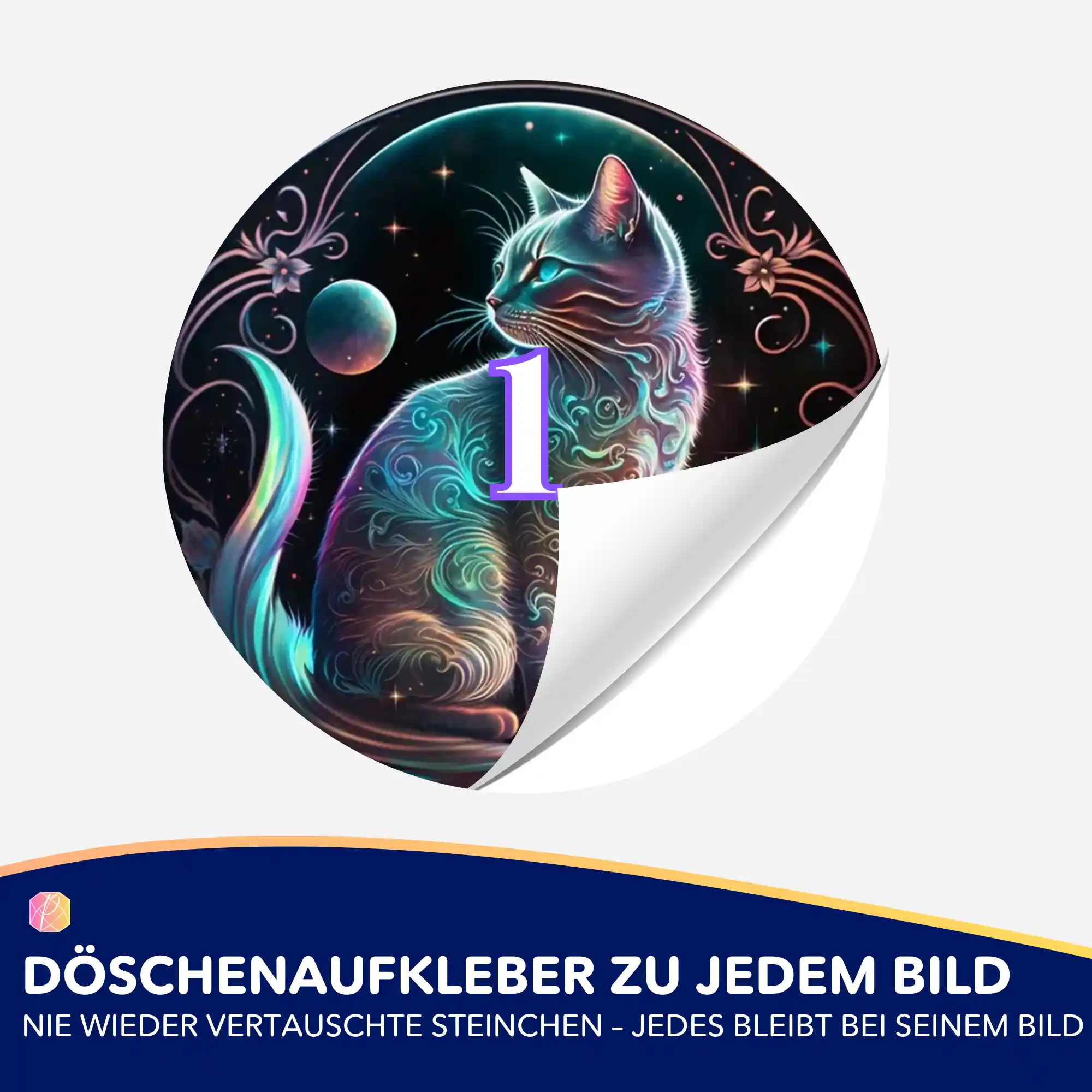 Döschenaufkleber - Cat on the Moon - Image 2