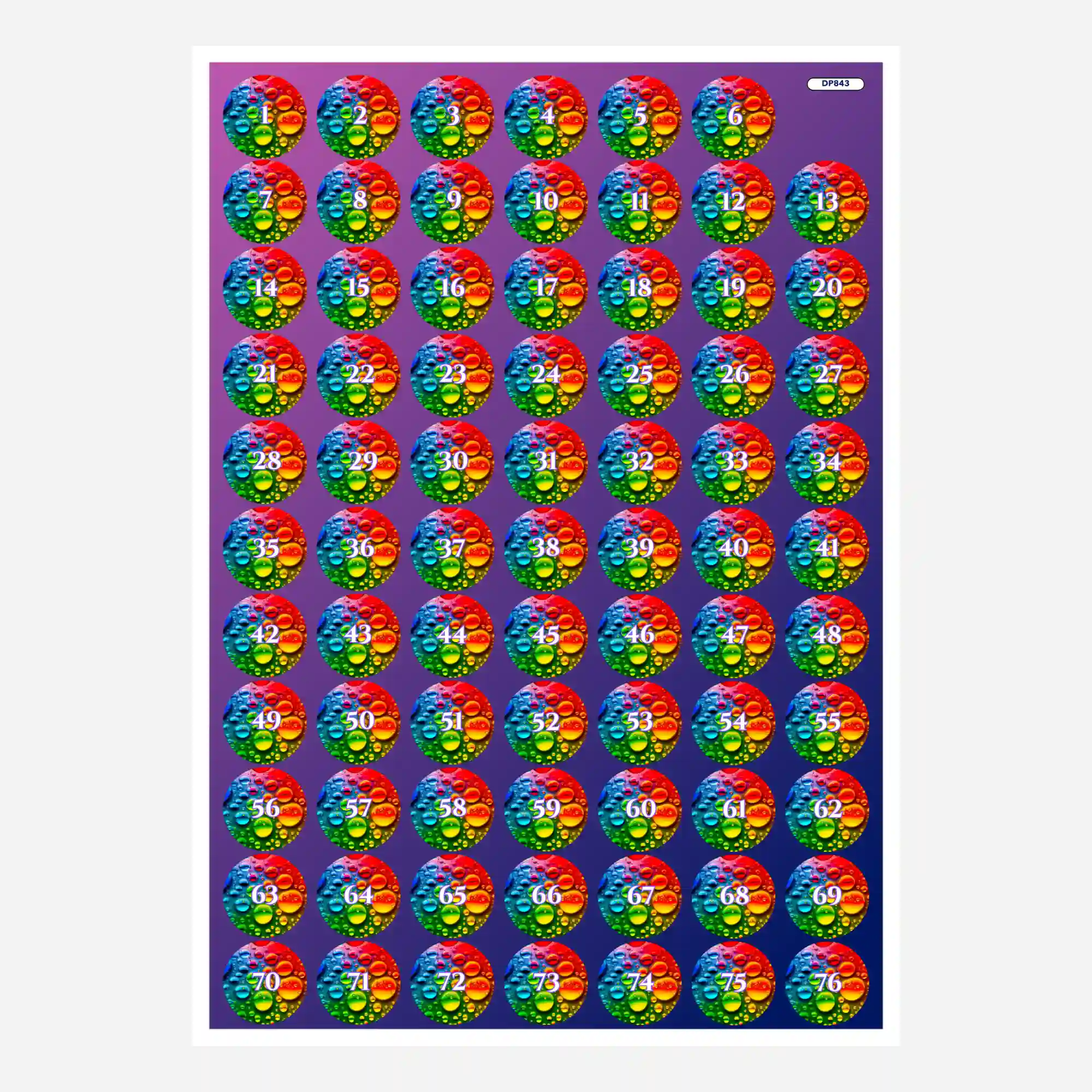 Döschenaufkleber - Colorful Raindrops