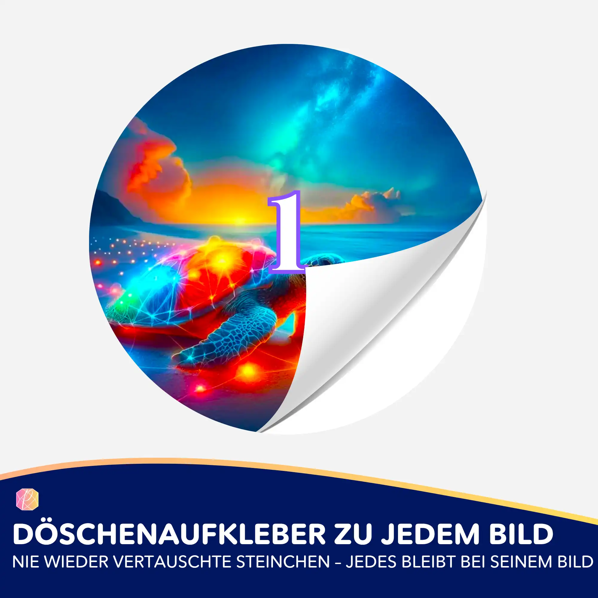 Döschenaufkleber - Colorful sparkling Turtle - Image 2