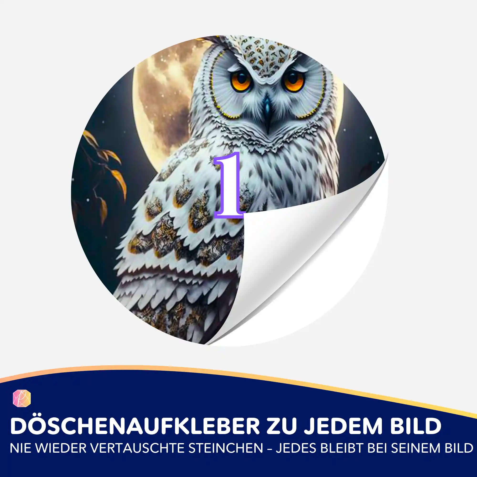 Döschenaufkleber - Eule im Mondschein - Image 2