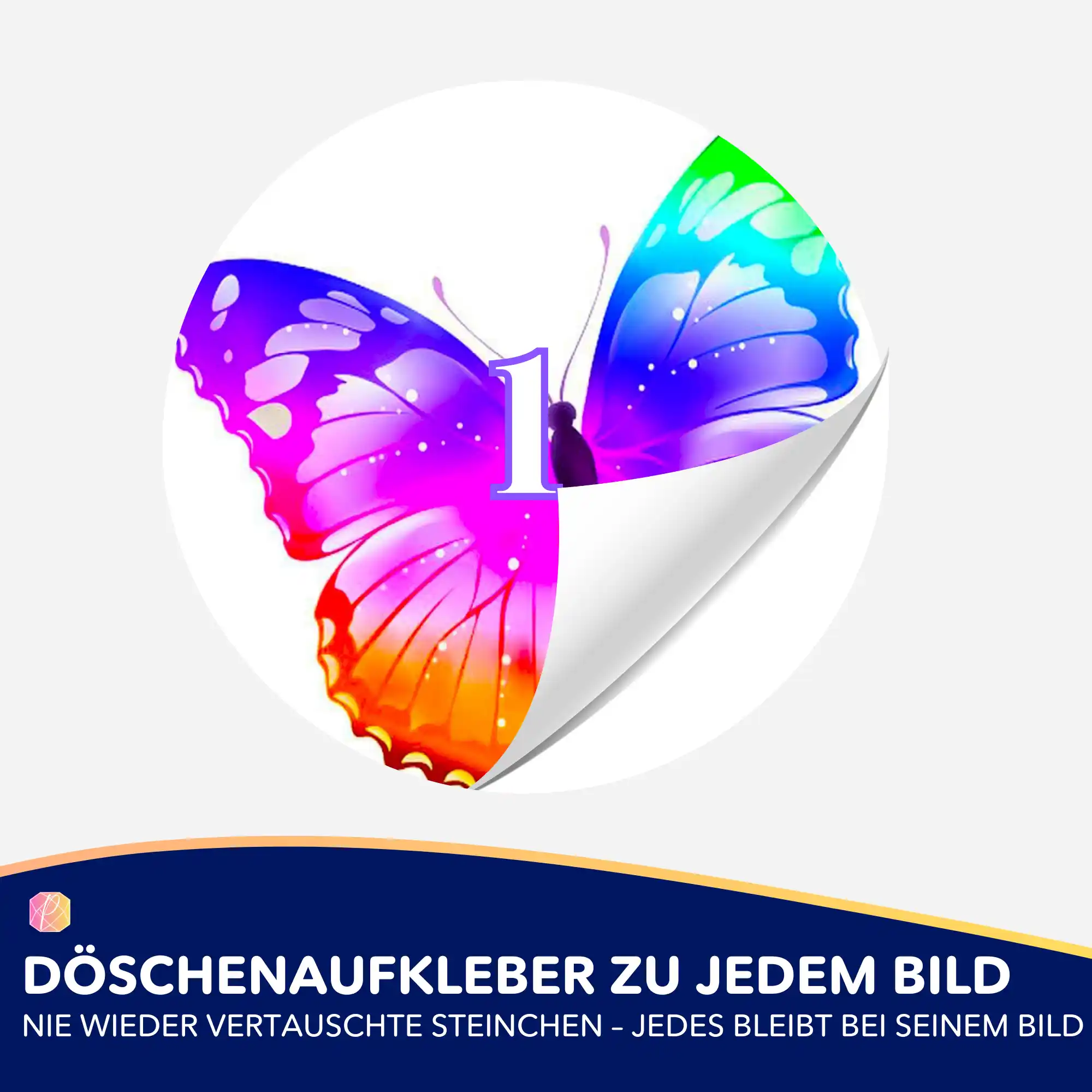 Döschenaufkleber - Farbenfroher Schmetterling - Image 2