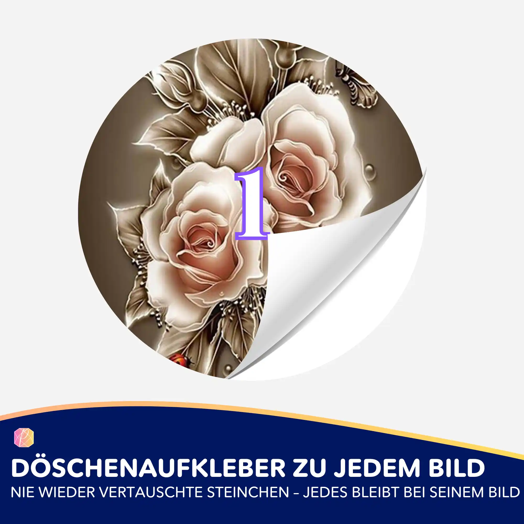 Döschenaufkleber - Goldene Rosen - Image 2