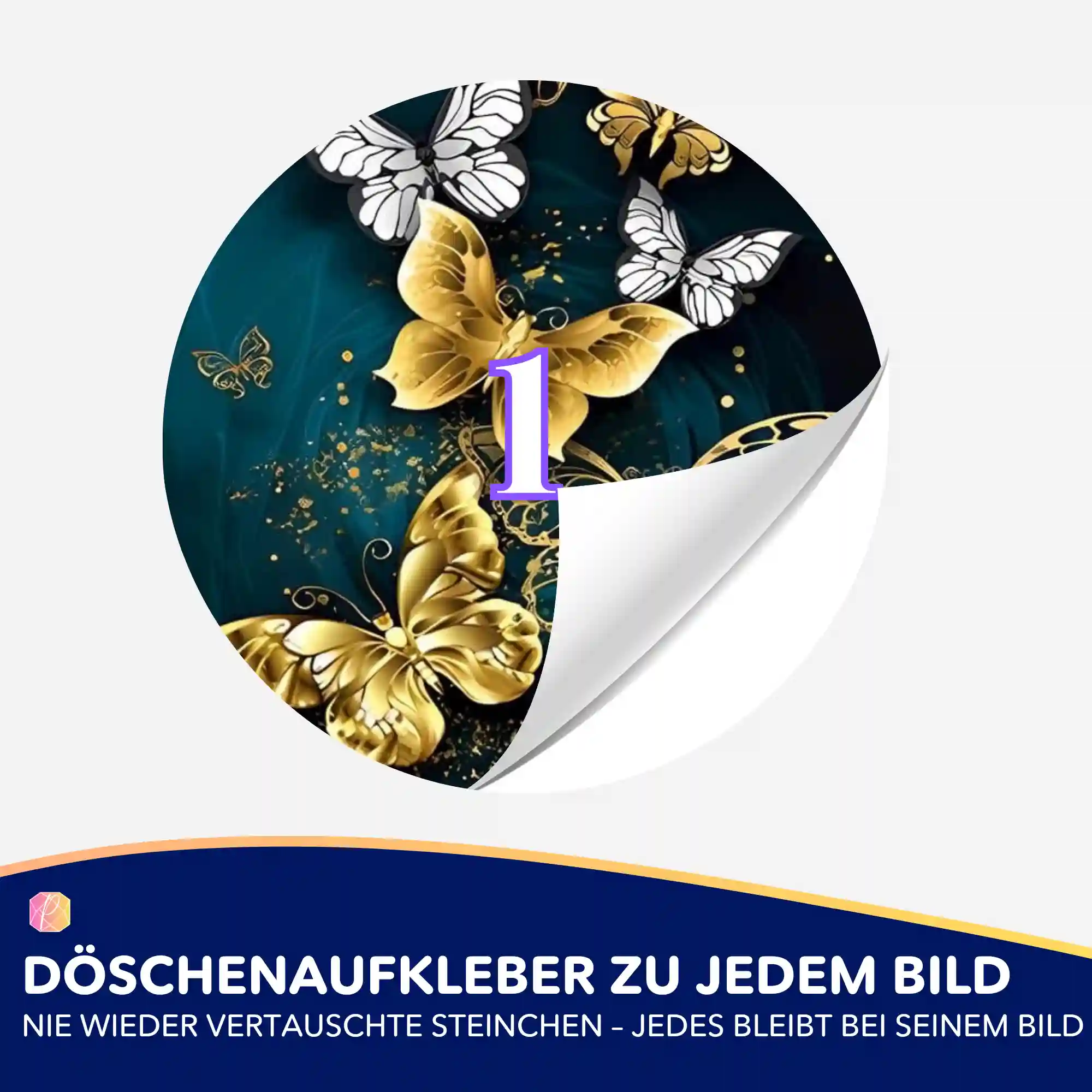Döschenaufkleber - Goldene Schmetterlinge - Image 2
