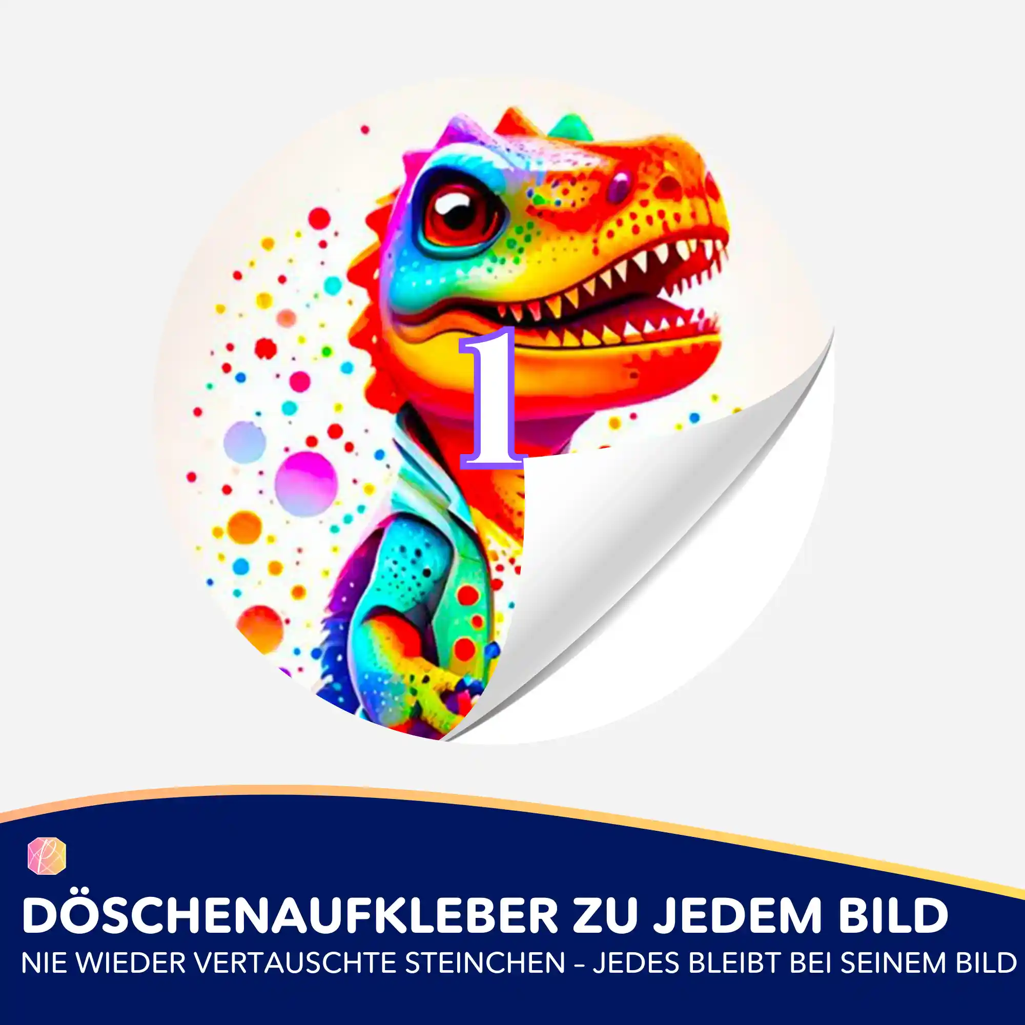 Döschenaufkleber - Kunterbunter Dinosaurier - Image 2