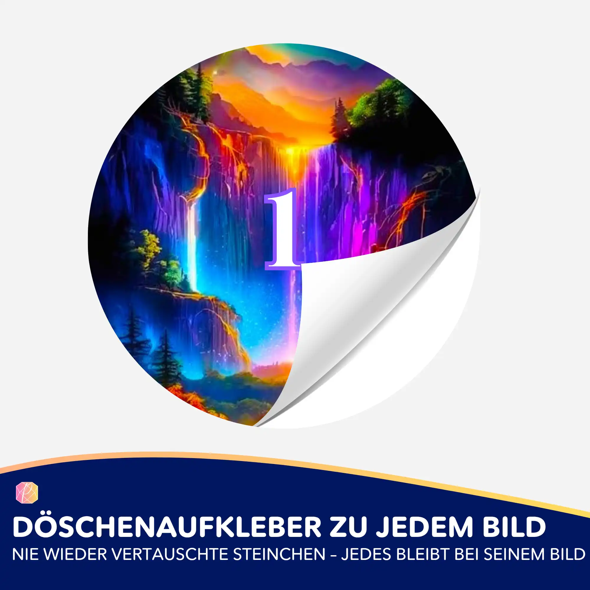 Döschenaufkleber - Nachtleuchten am Wasserfall - Image 2