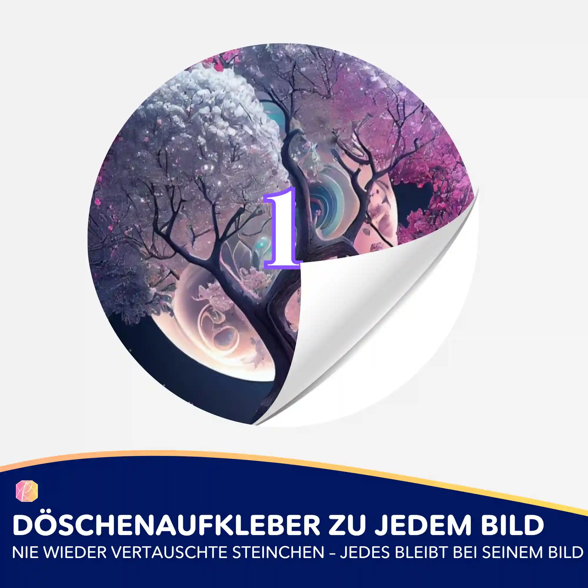 Döschenaufkleber - Pink Tree at Night - Image 2