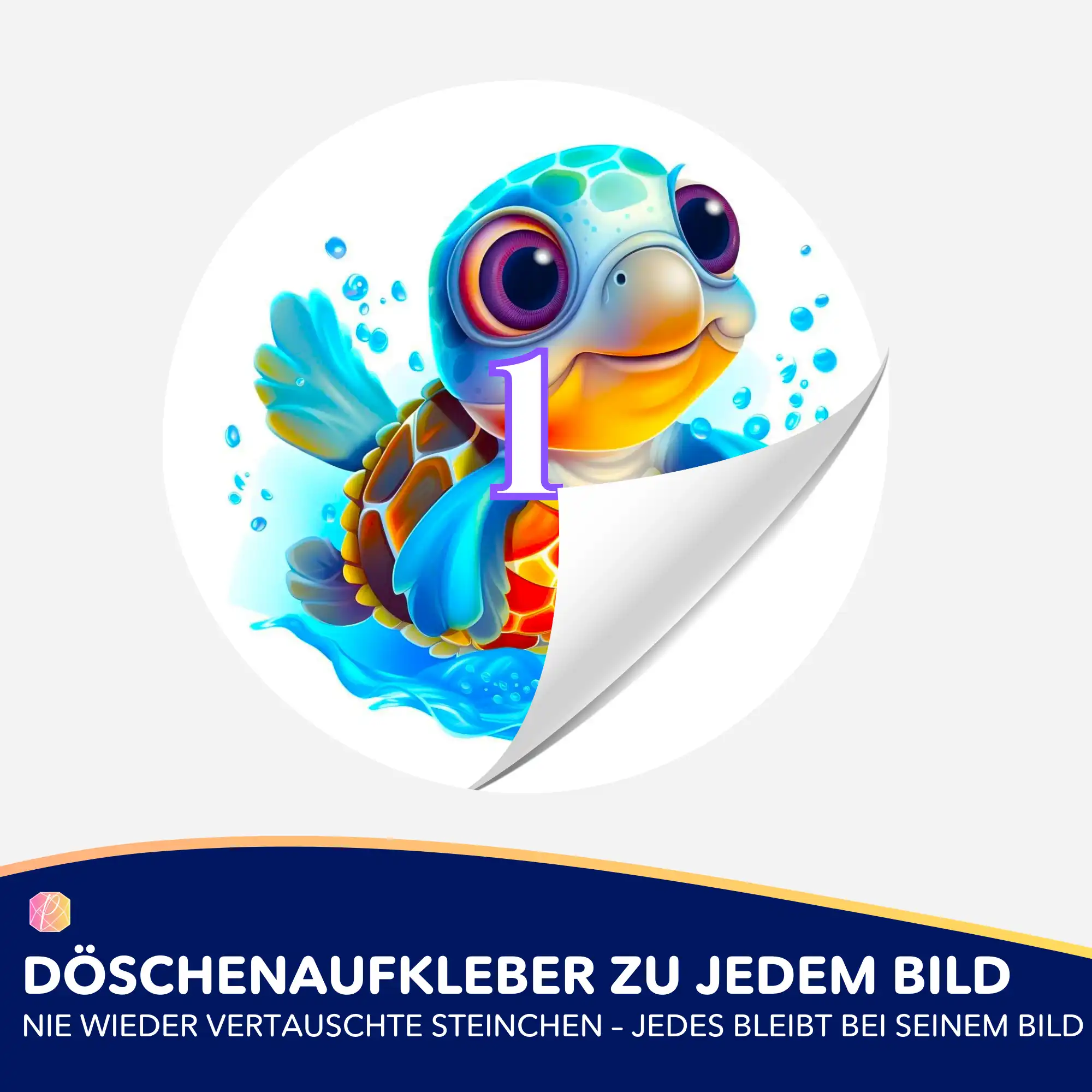 Döschenaufkleber - Planschende Schildkröte - Image 2