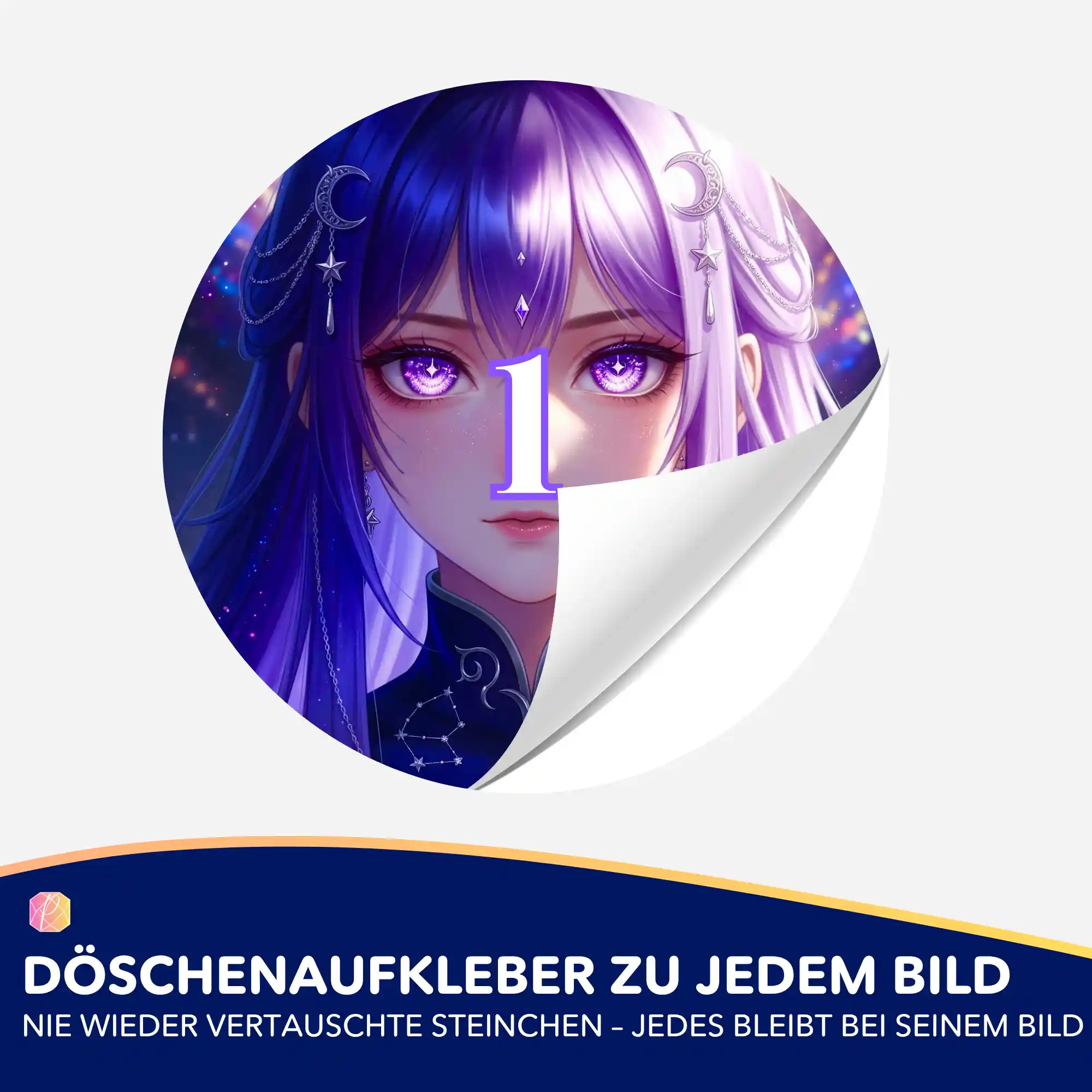 Döschenaufkleber - Purple Moon Star - Image 2