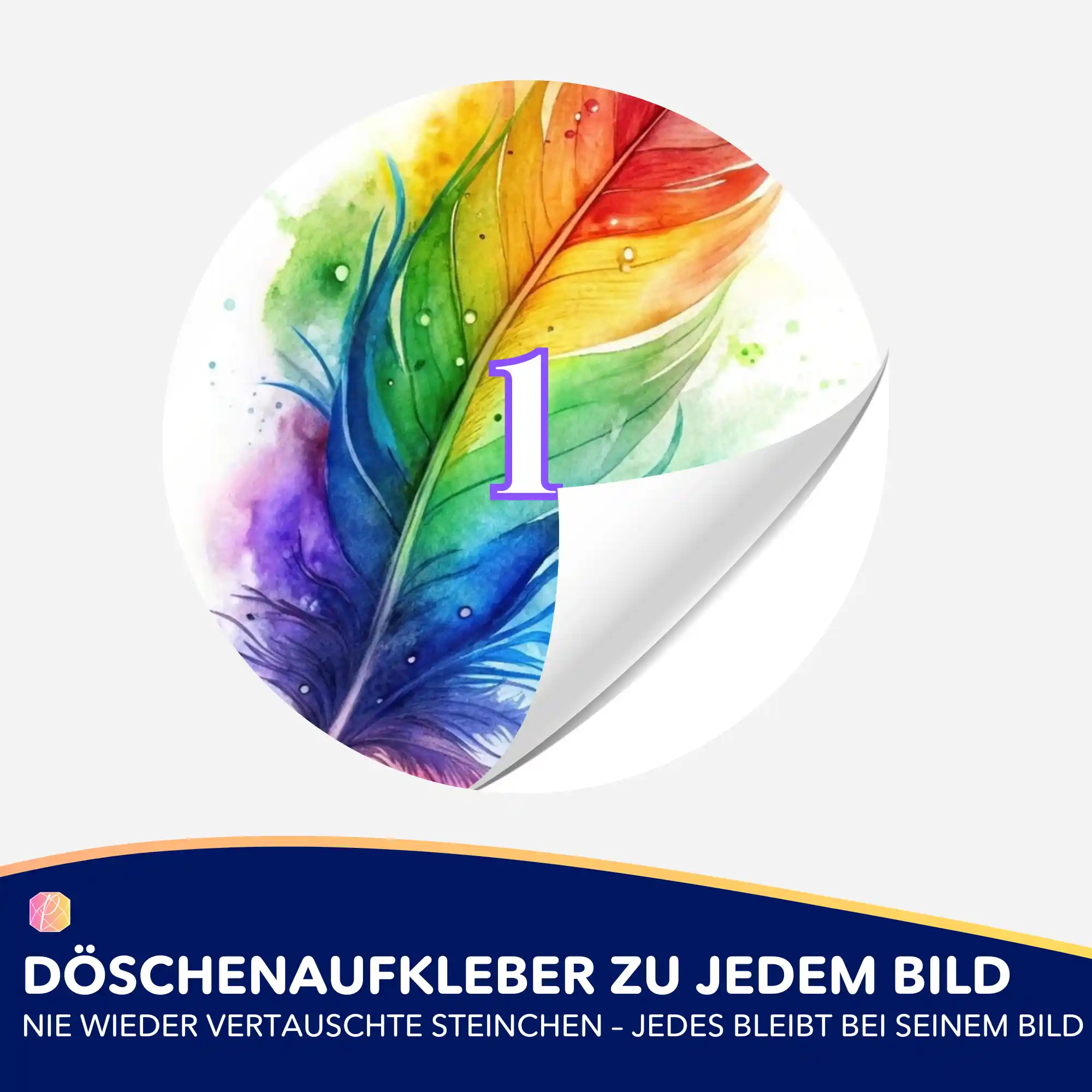 Döschenaufkleber - Rainbow Feather - Image 2