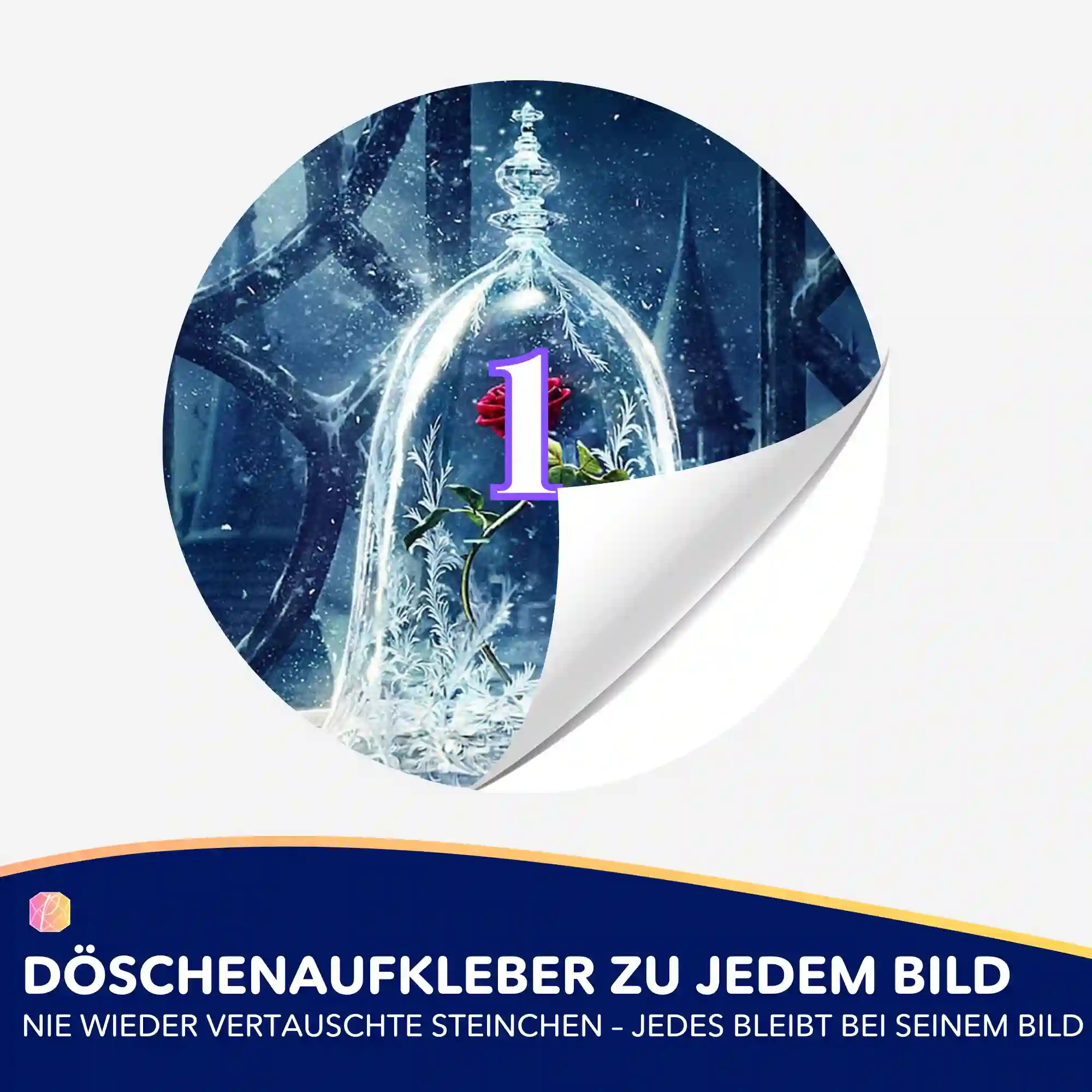 Döschenaufkleber - Rose im Wunderglas - Image 2