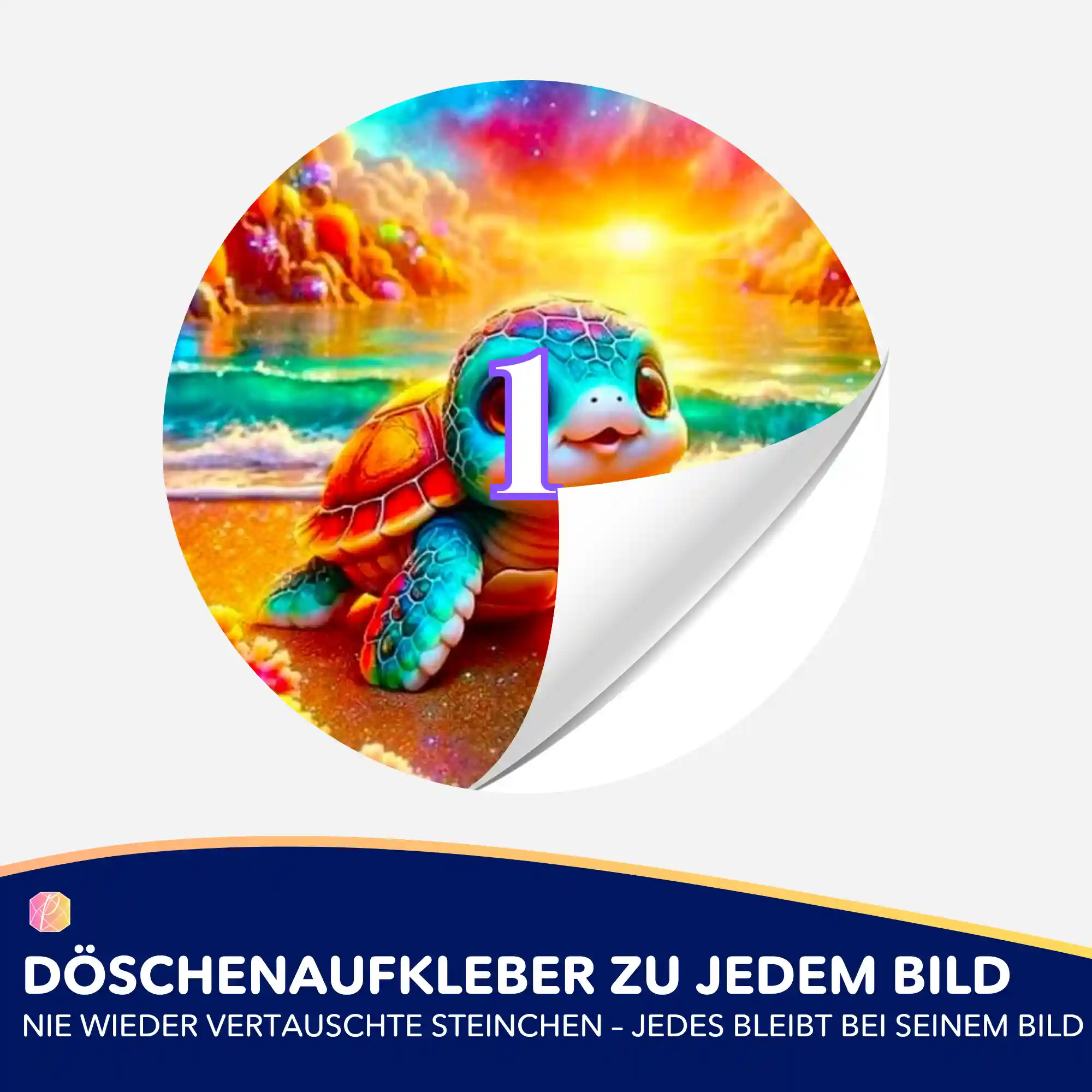 Döschenaufkleber - Schildkröte am Funkelstrand - Image 2