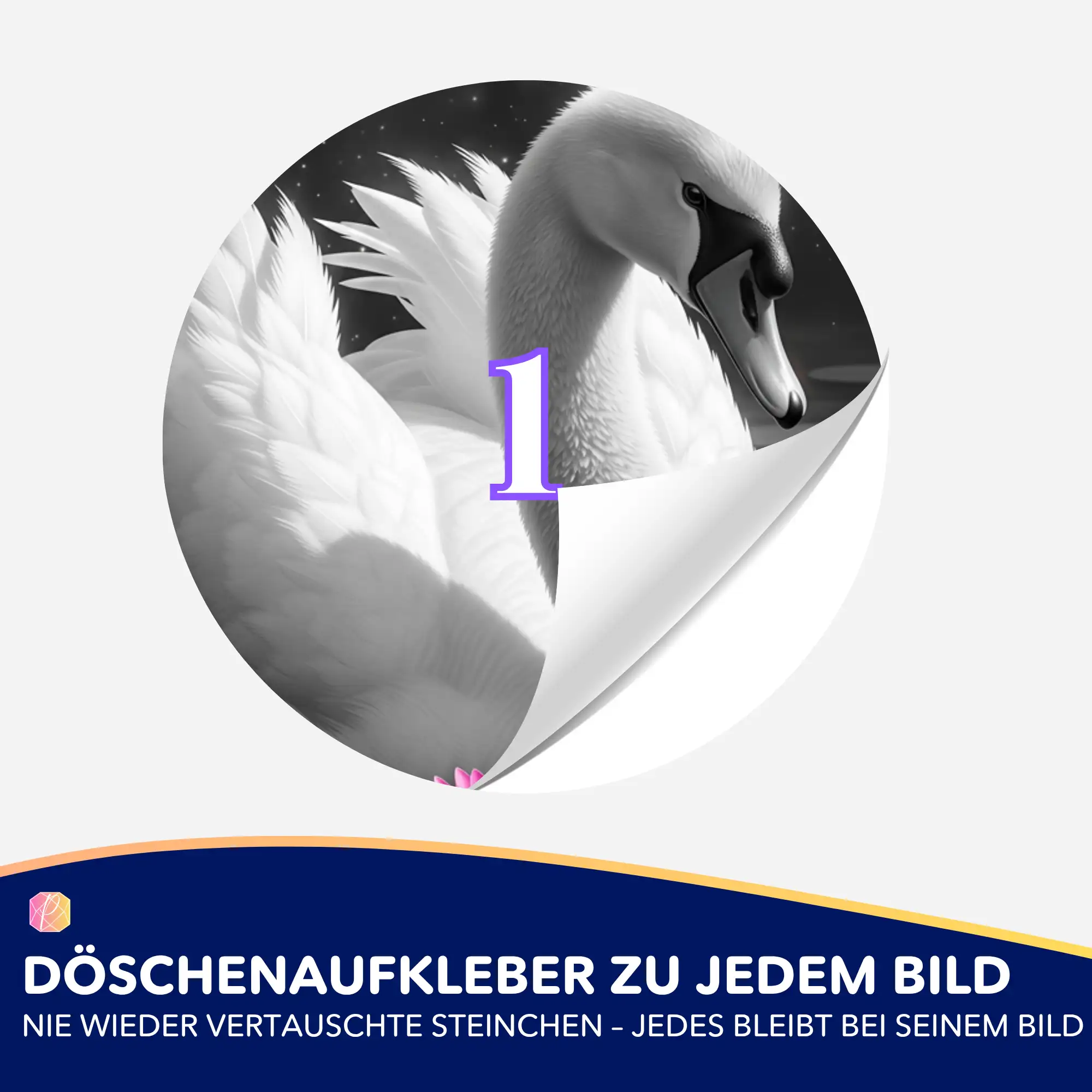 Döschenaufkleber - Schwan im Seerosensee - Image 2