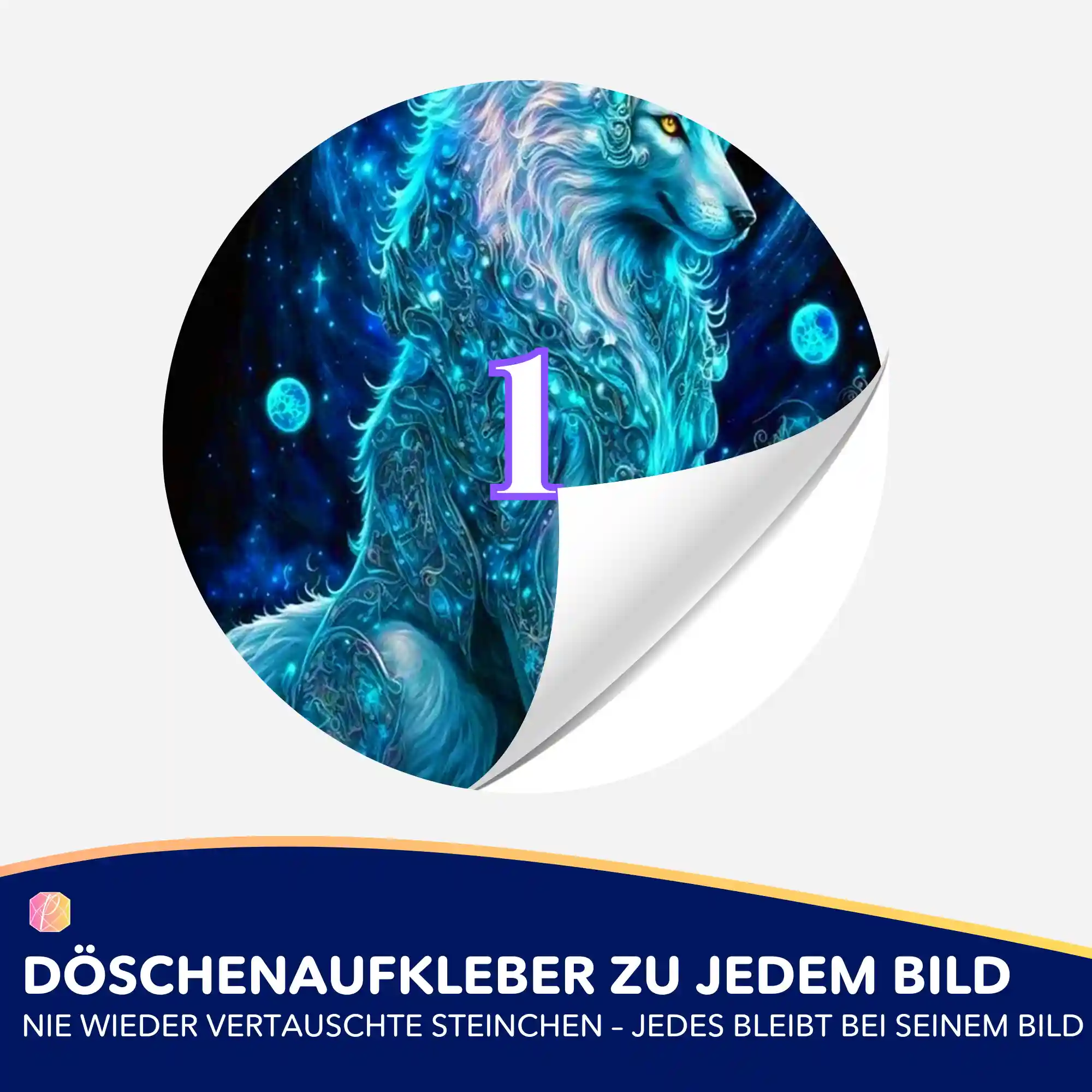 Döschenaufkleber - Verzauberter Wolf - Image 2