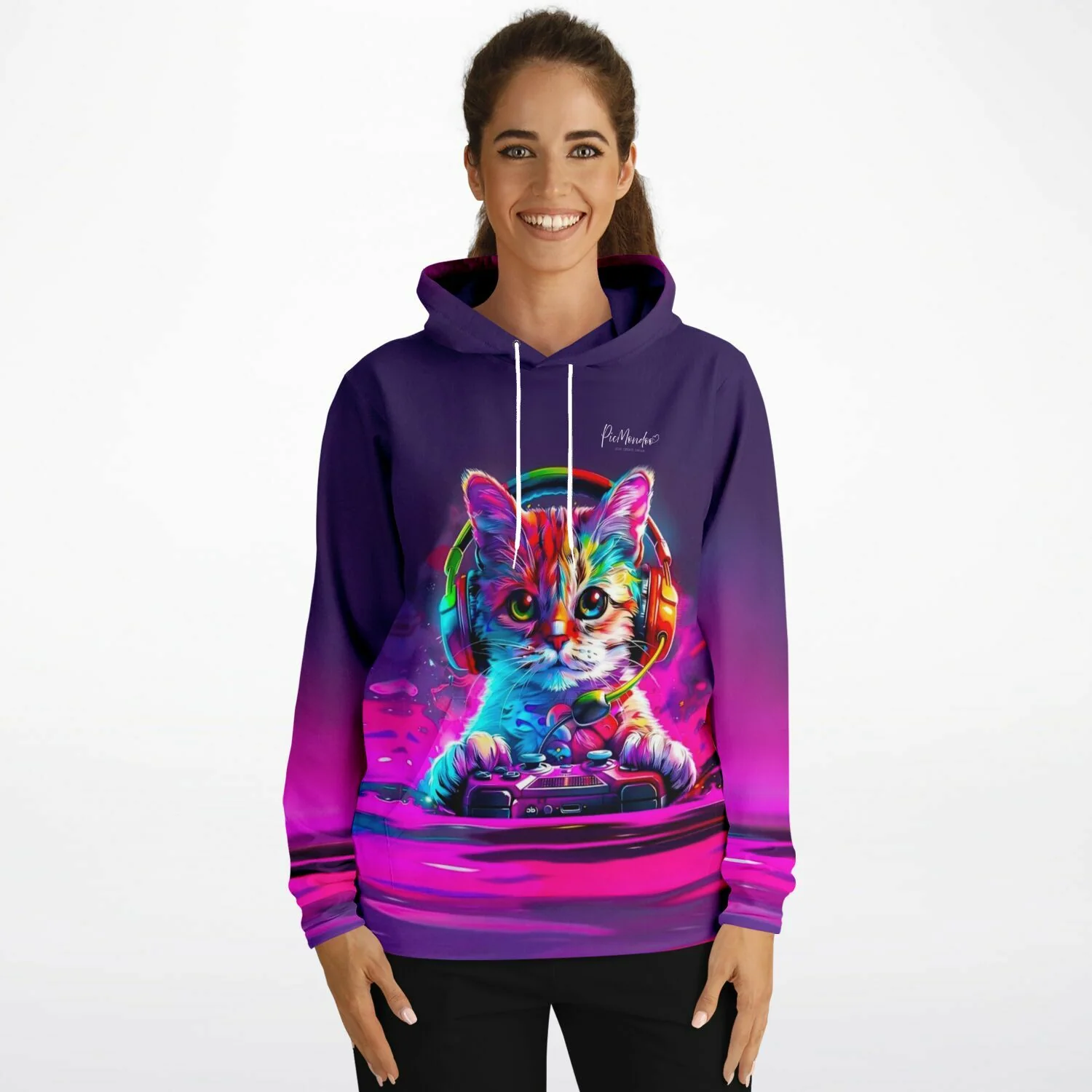 Dreamer Hoodie - Colorful gaming Cat - Image 5