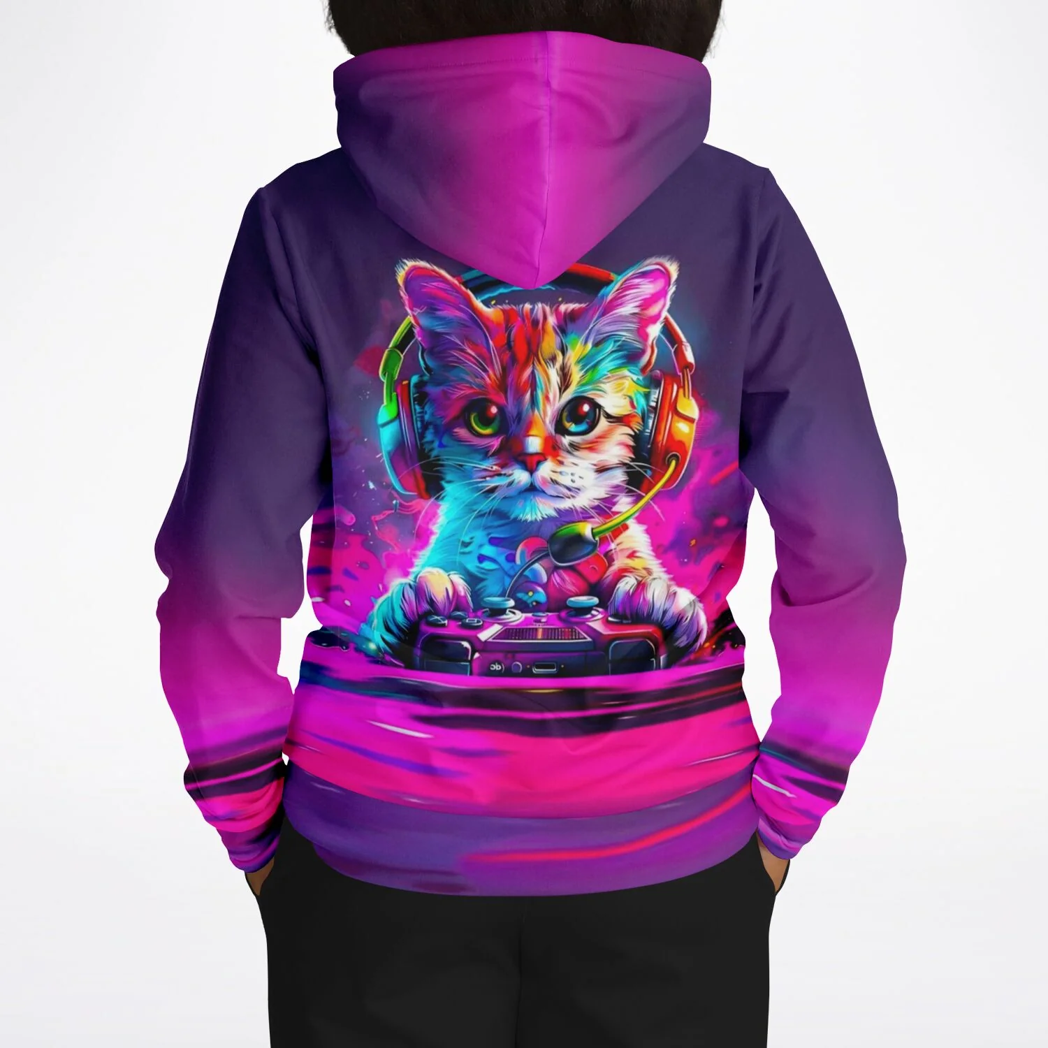 Dreamer Hoodie - Colorful gaming Cat - Image 8